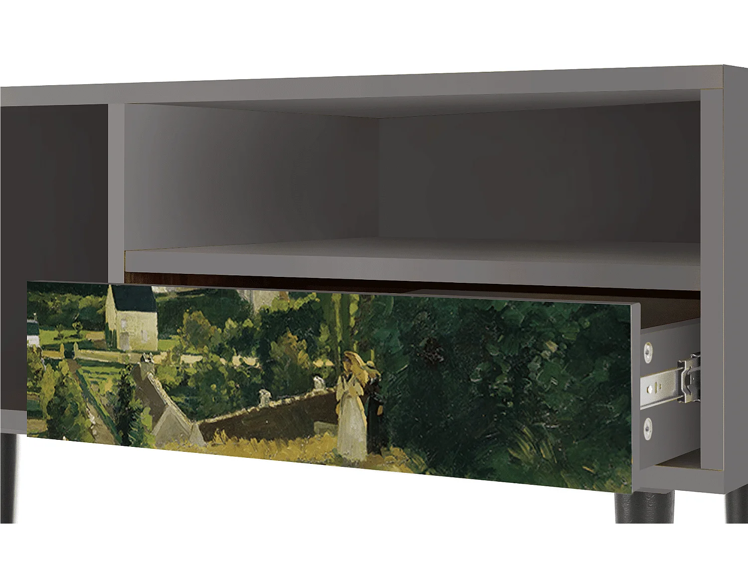 Szafka RTV - 115х59х48 cm - T3 - Jalais Hill by Pissarro, Szary