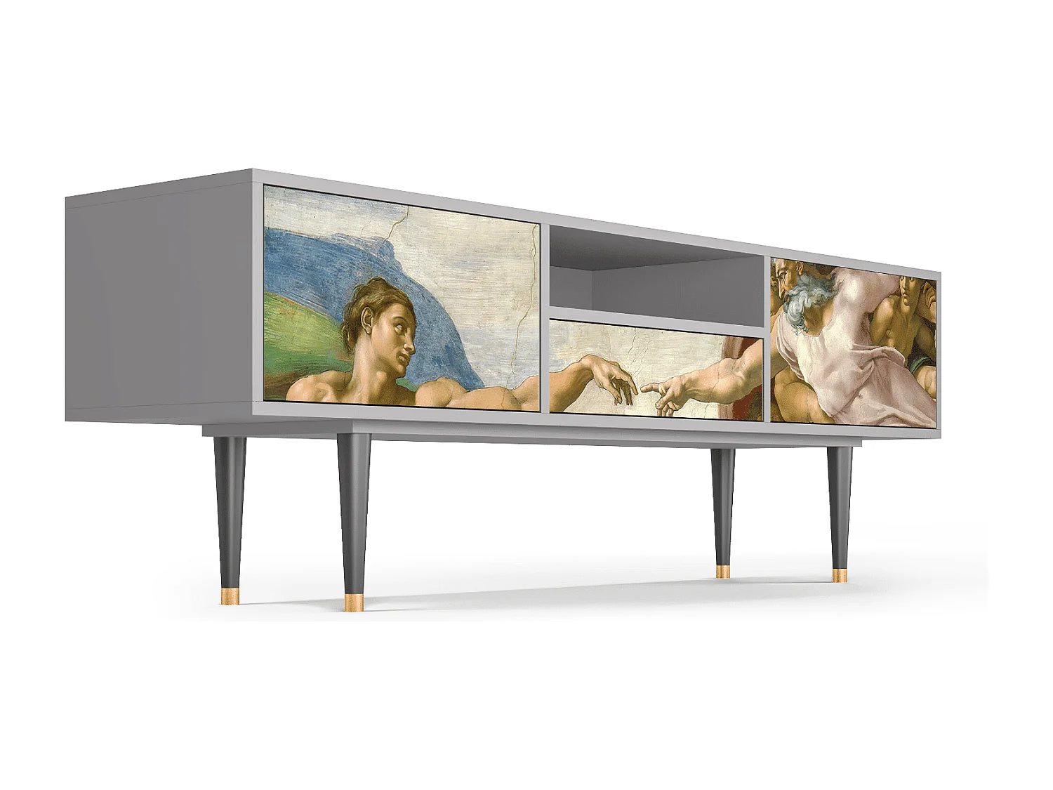 Meuble TV - 170х59х41 cm - T6 - The Creation of Adam, Gris