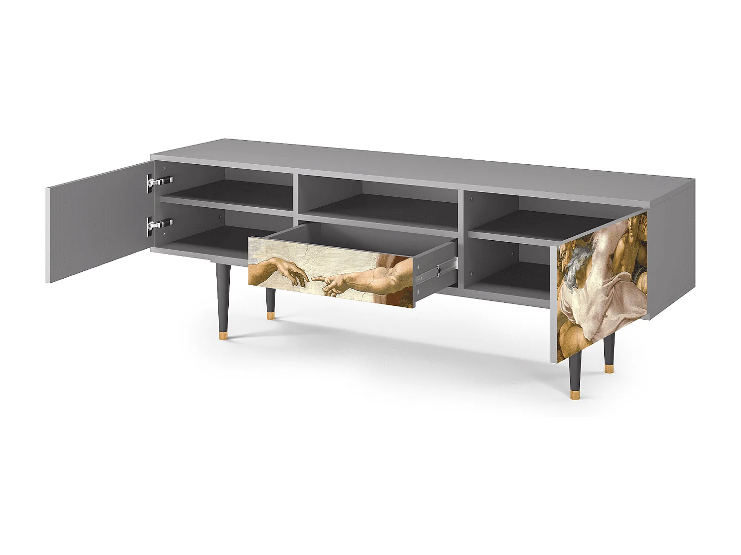 Meuble TV - 170х59х41 cm - T6 - The Creation of Adam, Gris
