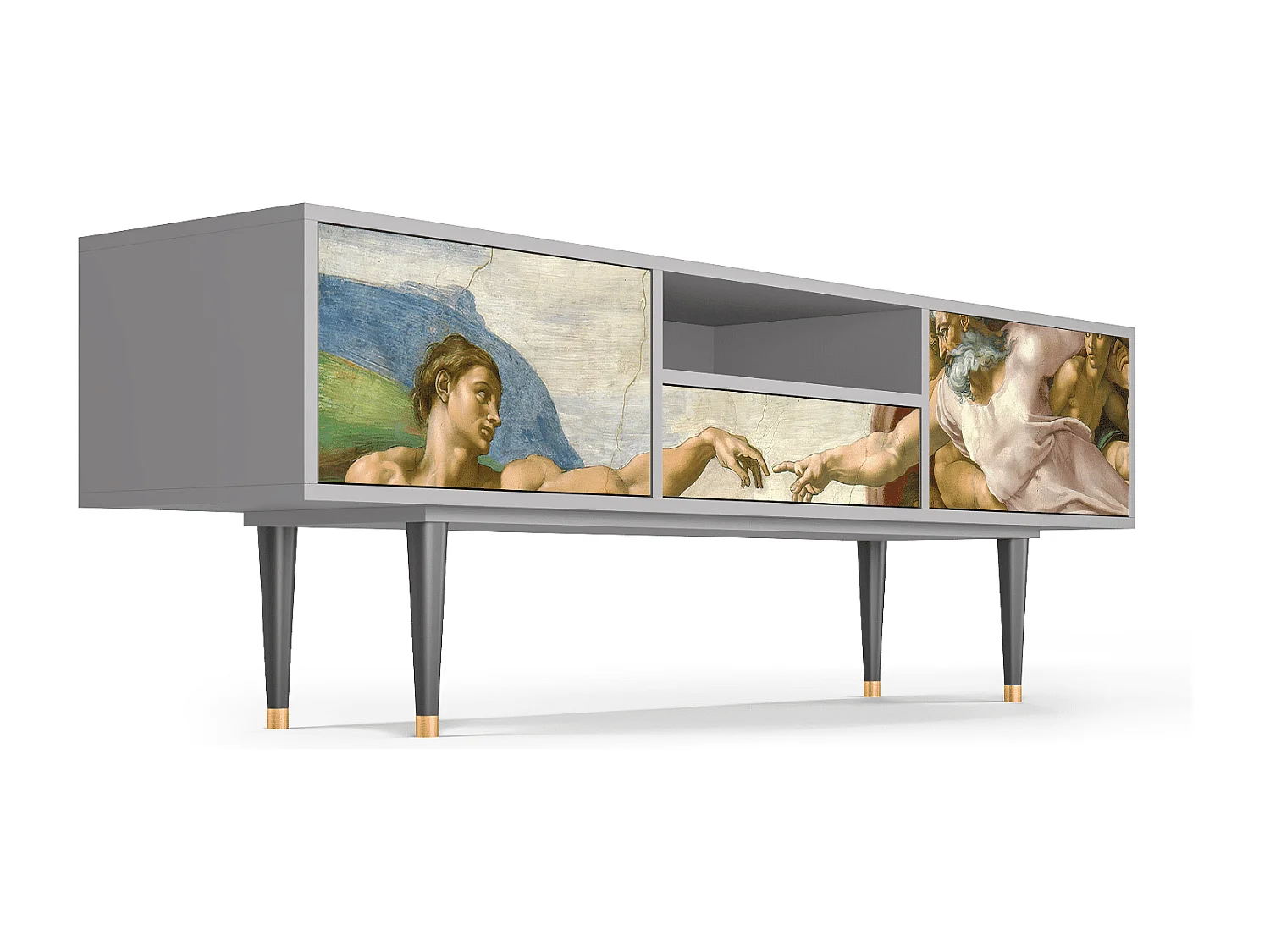 Mueble de TV - 170х59х41 cm - T6 - The Creation of Adam, Gris