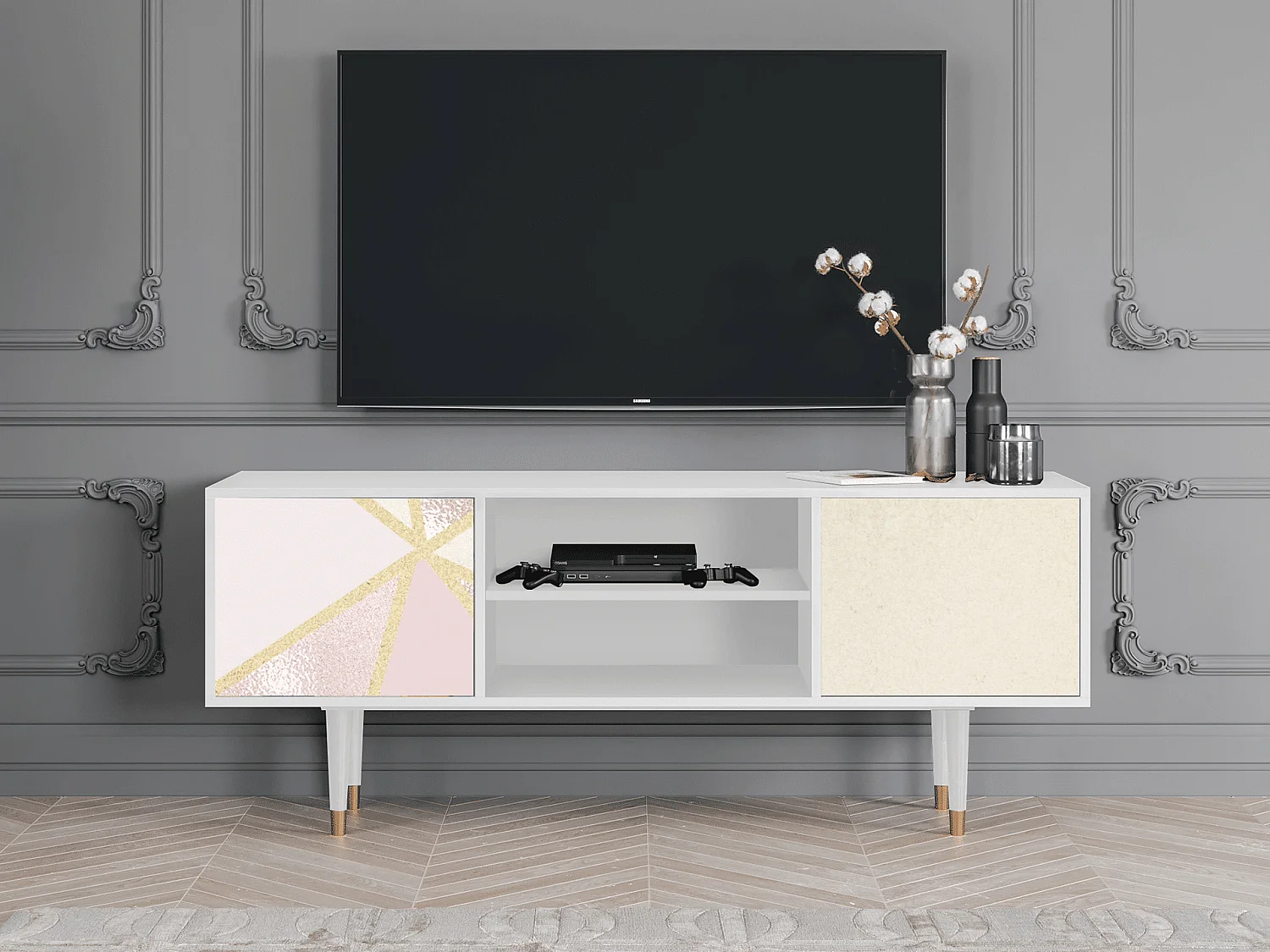Meuble TV - 170х69х48 cm - T2 - Cosmopolitan Diva, Blanc