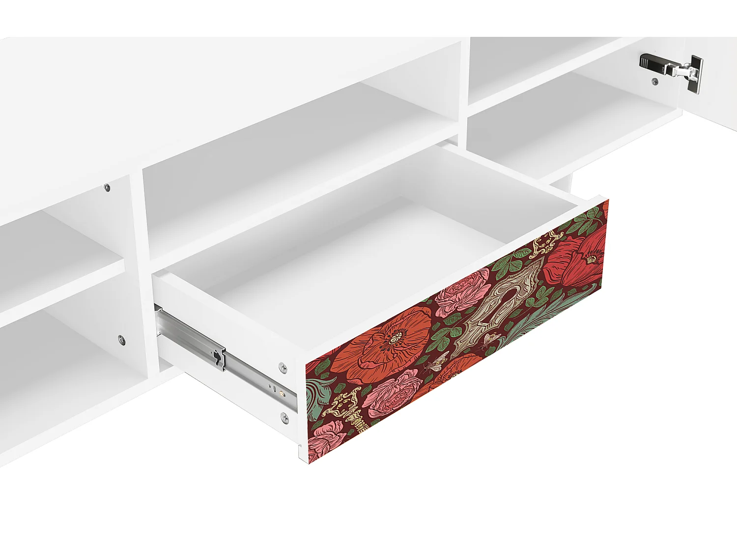 TV-Möbel - 170х59х41 cm - T6 - Poppy Garden, Weiß