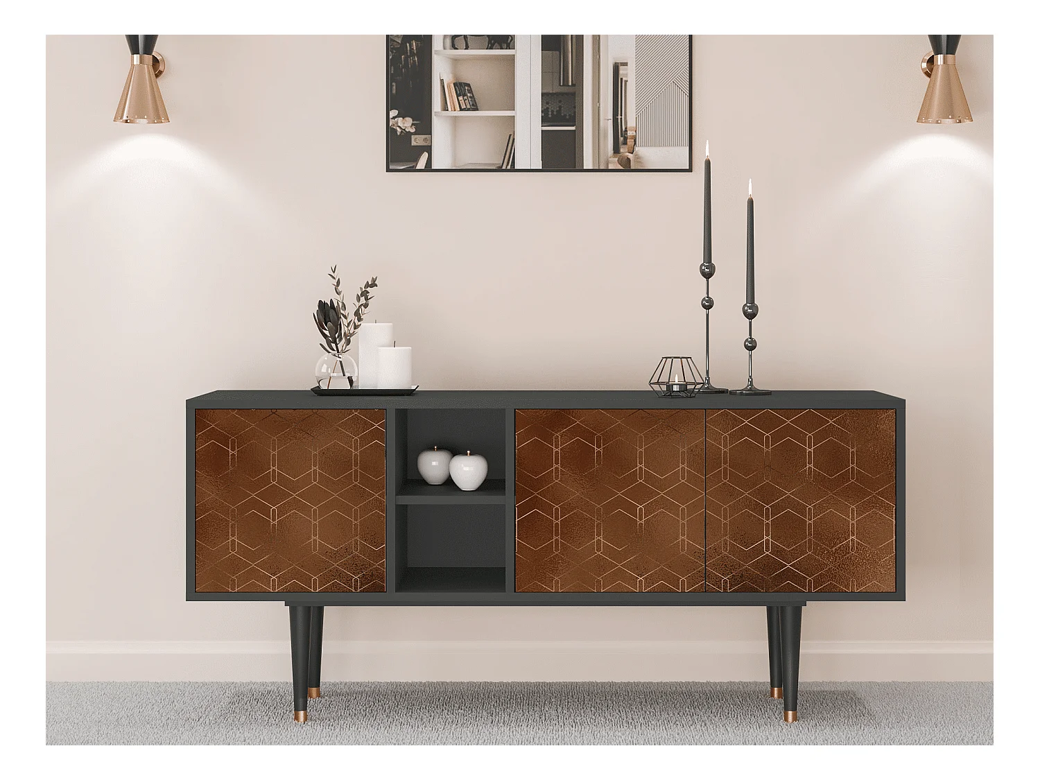 TV-Möbel - 150х69х41 cm - T5 - Chocolate Bar, Anthrazit