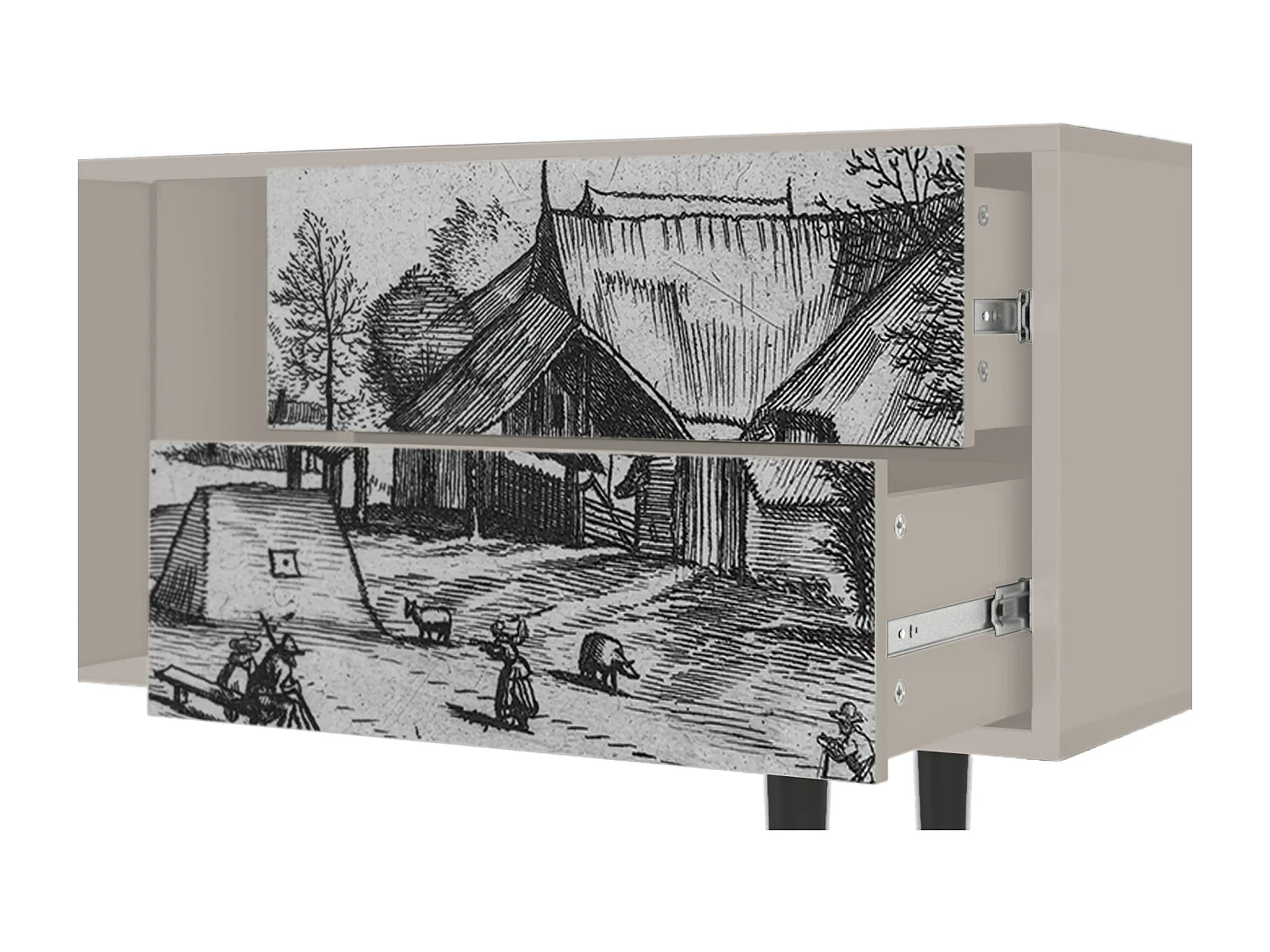 Mueble de TV - 170х69х48 cm - T1 - Country Village, Areia