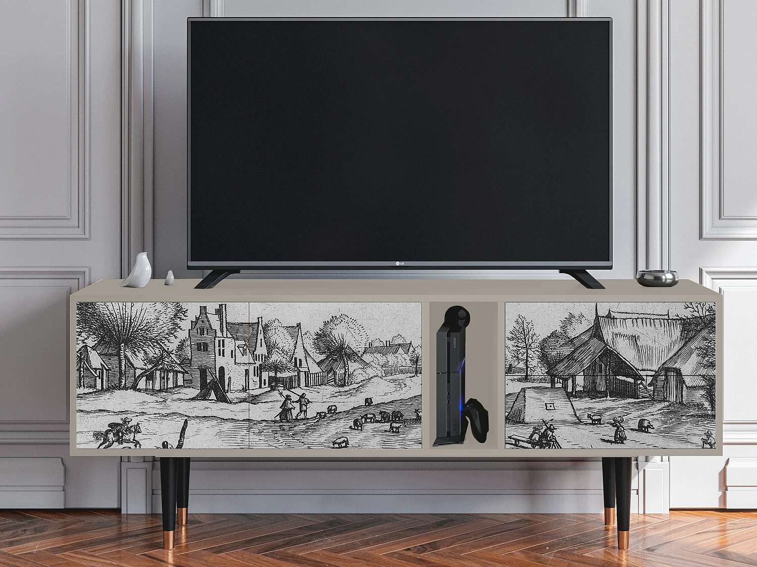 TV-meubel - 170х69х48 cm - T1 - Country Village, Zand