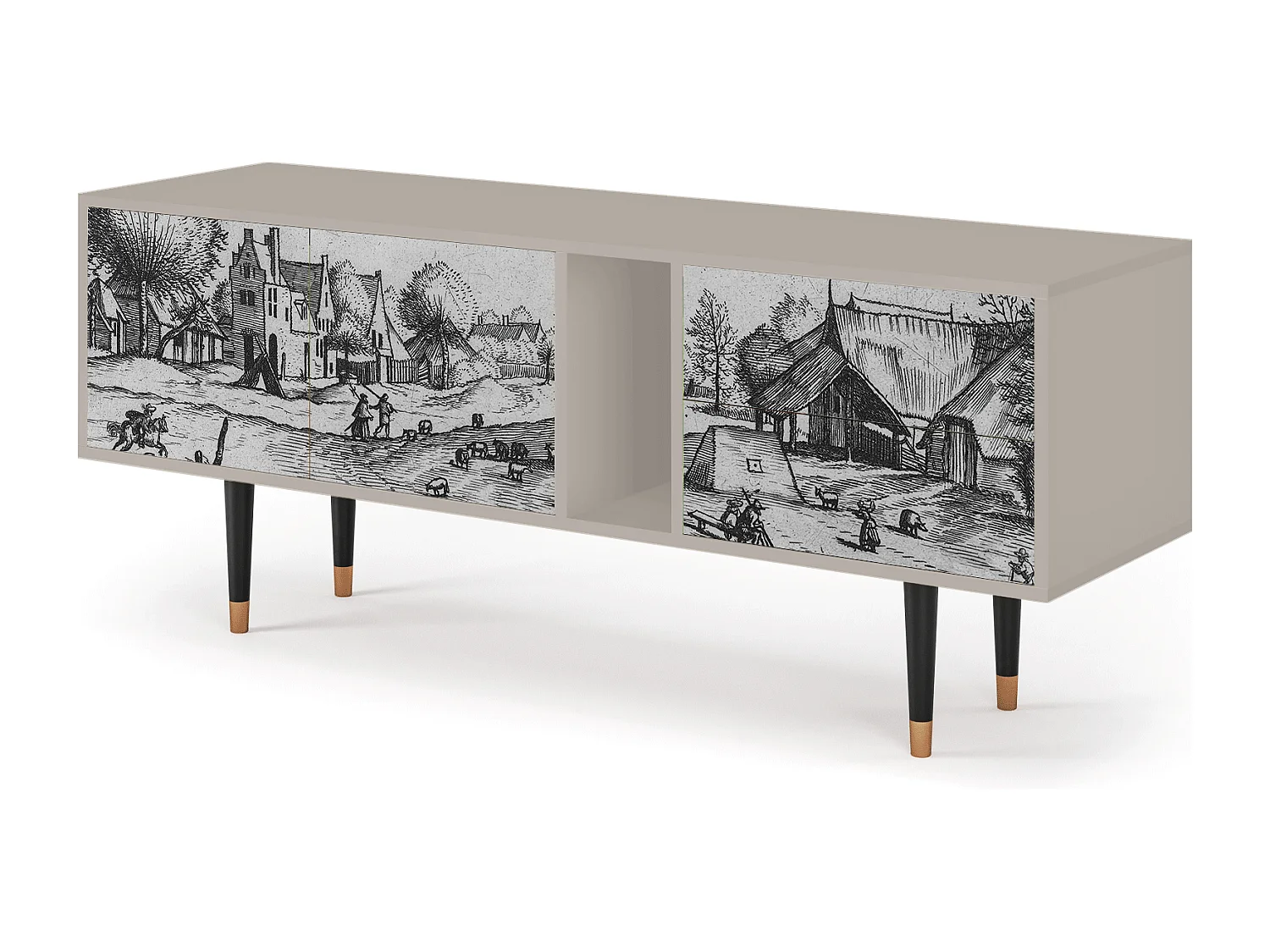 TV-meubel - 170х69х48 cm - T1 - Country Village, Zand