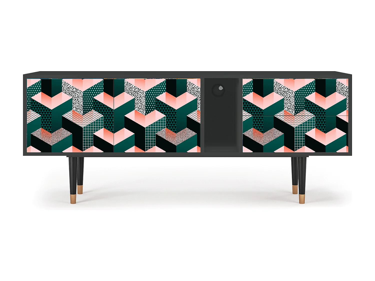 TV-meubel - 170х69х48 cm - T1 - Geometric Madness, Antraciet