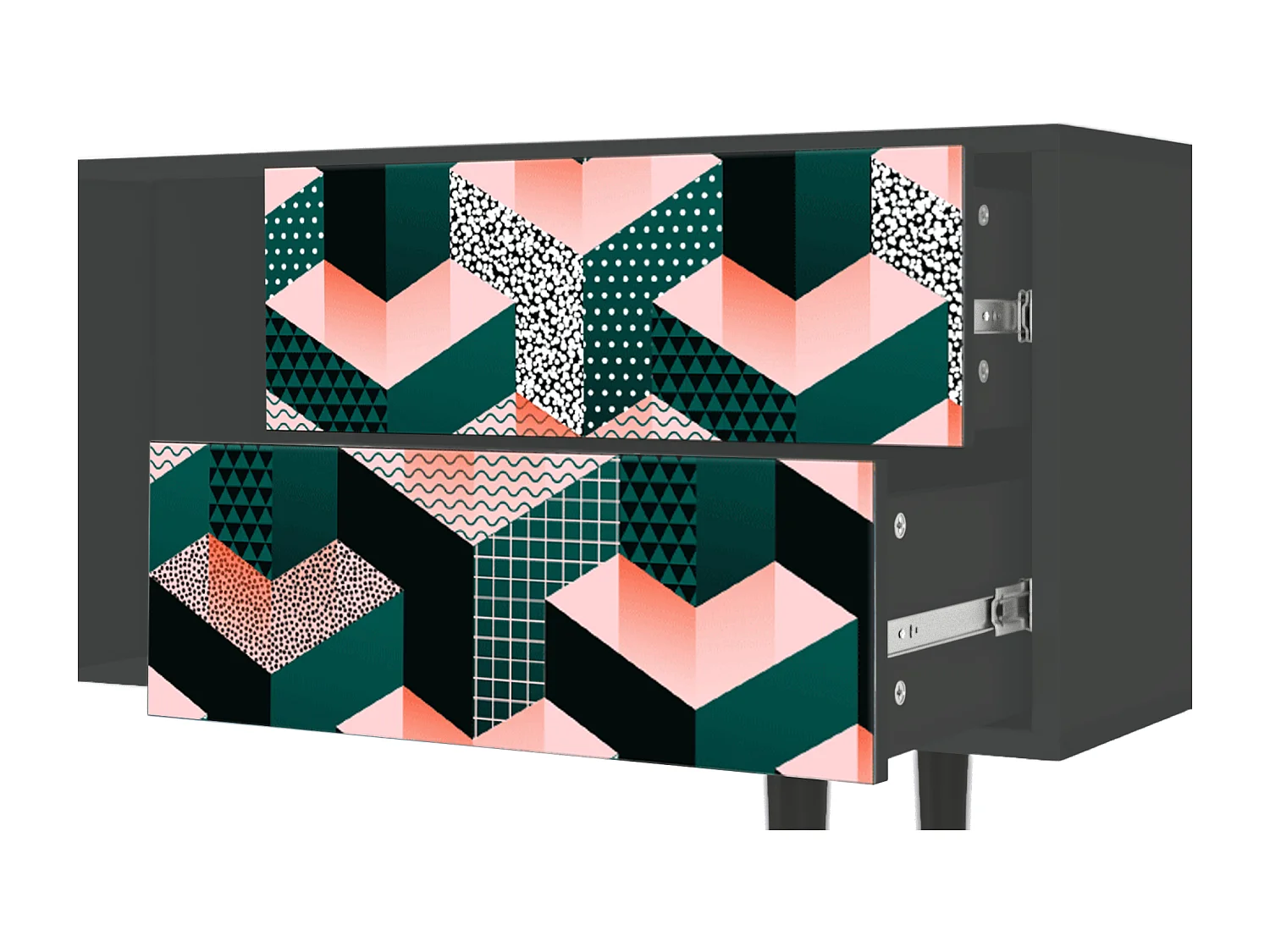 TV-meubel - 170х69х48 cm - T1 - Geometric Madness, Antraciet