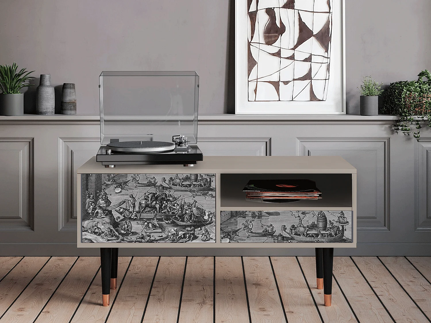 Mueble de TV - 115х59х48 cm - T3 - Saint Martin, Areia