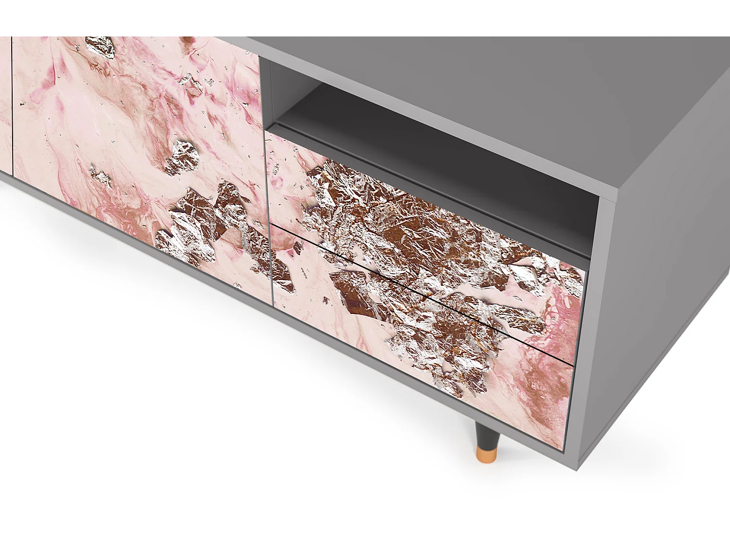 TV-meubel - 125х56х41 cm - T7 - Cotton Candy, Grijs