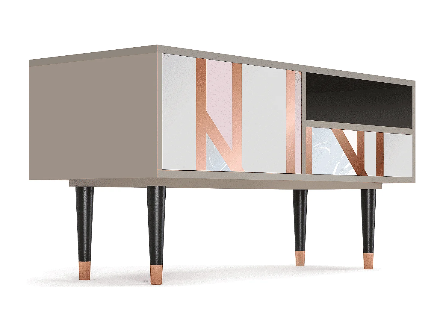 Szafka RTV - 115х59х48 cm - T3 - Champagne Story, Piaskowy