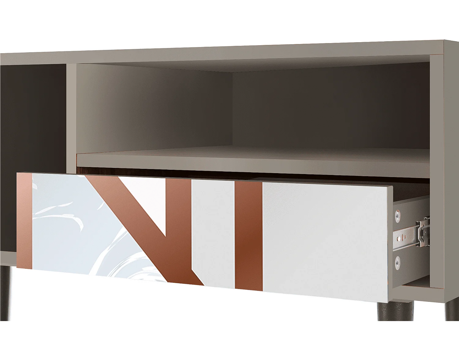 Szafka RTV - 115х59х48 cm - T3 - Champagne Story, Piaskowy