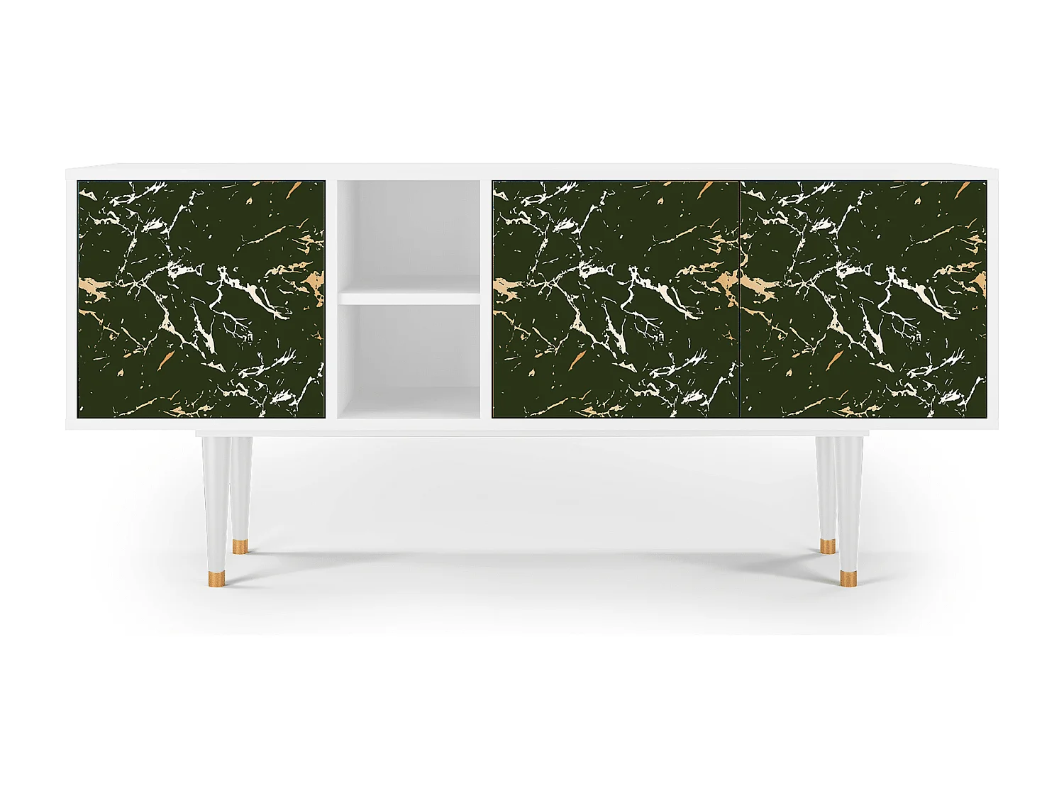 Meuble TV - 150х69х41 cm - T5 - Amazon Forest, Blanc