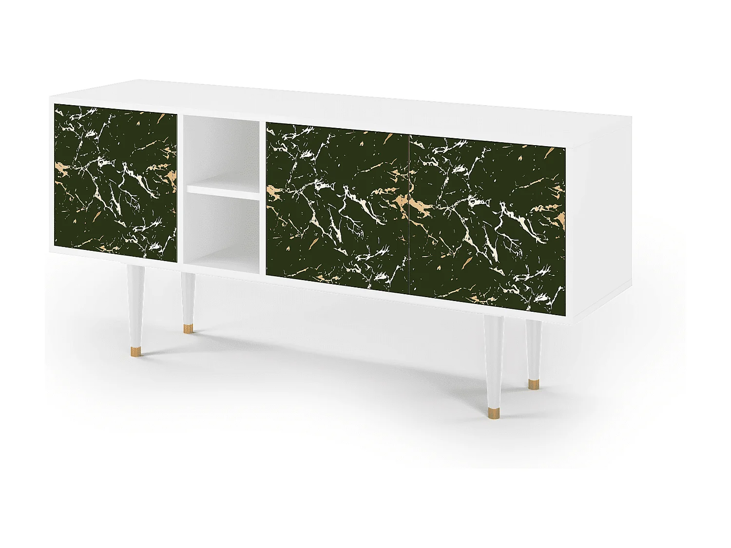 Meuble TV - 150х69х41 cm - T5 - Amazon Forest, Blanc