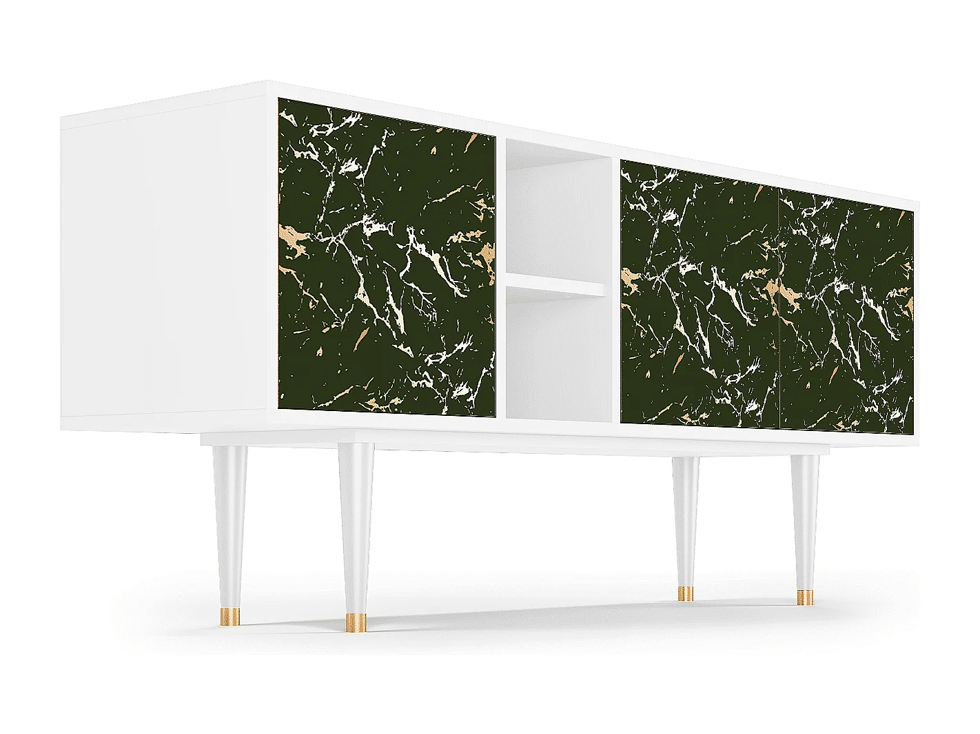 Meuble TV - 150х69х41 cm - T5 - Amazon Forest, Blanc