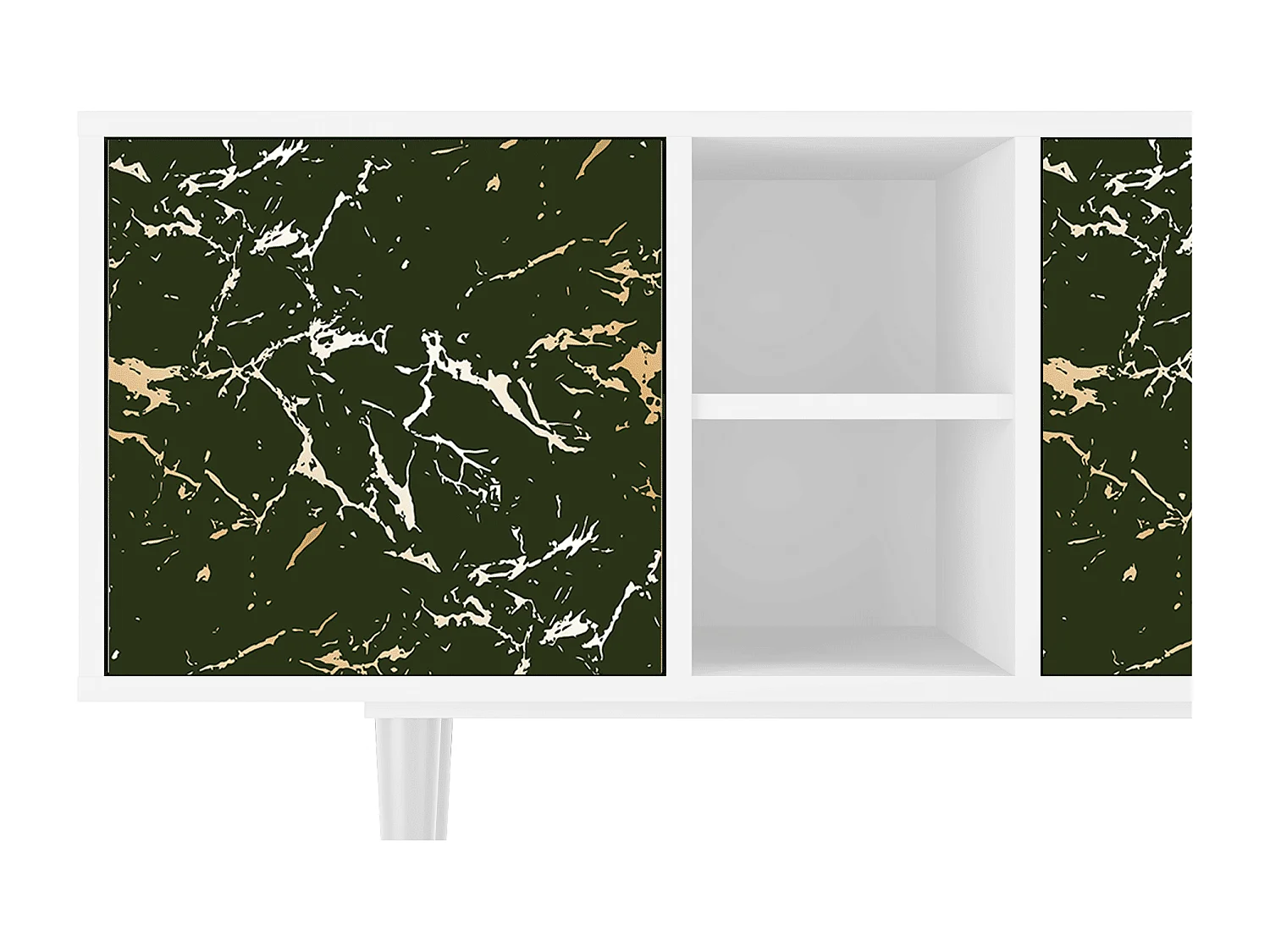 Meuble TV - 150х69х41 cm - T5 - Amazon Forest, Blanc