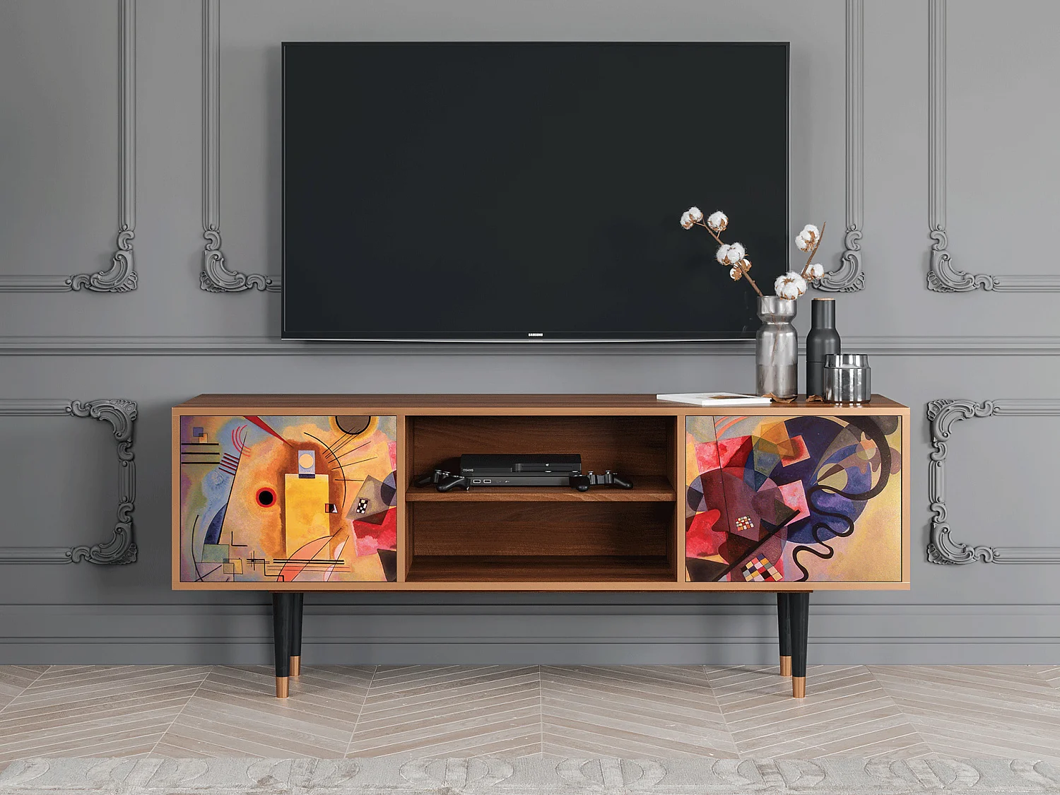 TV-meubel - 170х69х48 cm - T2 - Modern Art, Walnoot