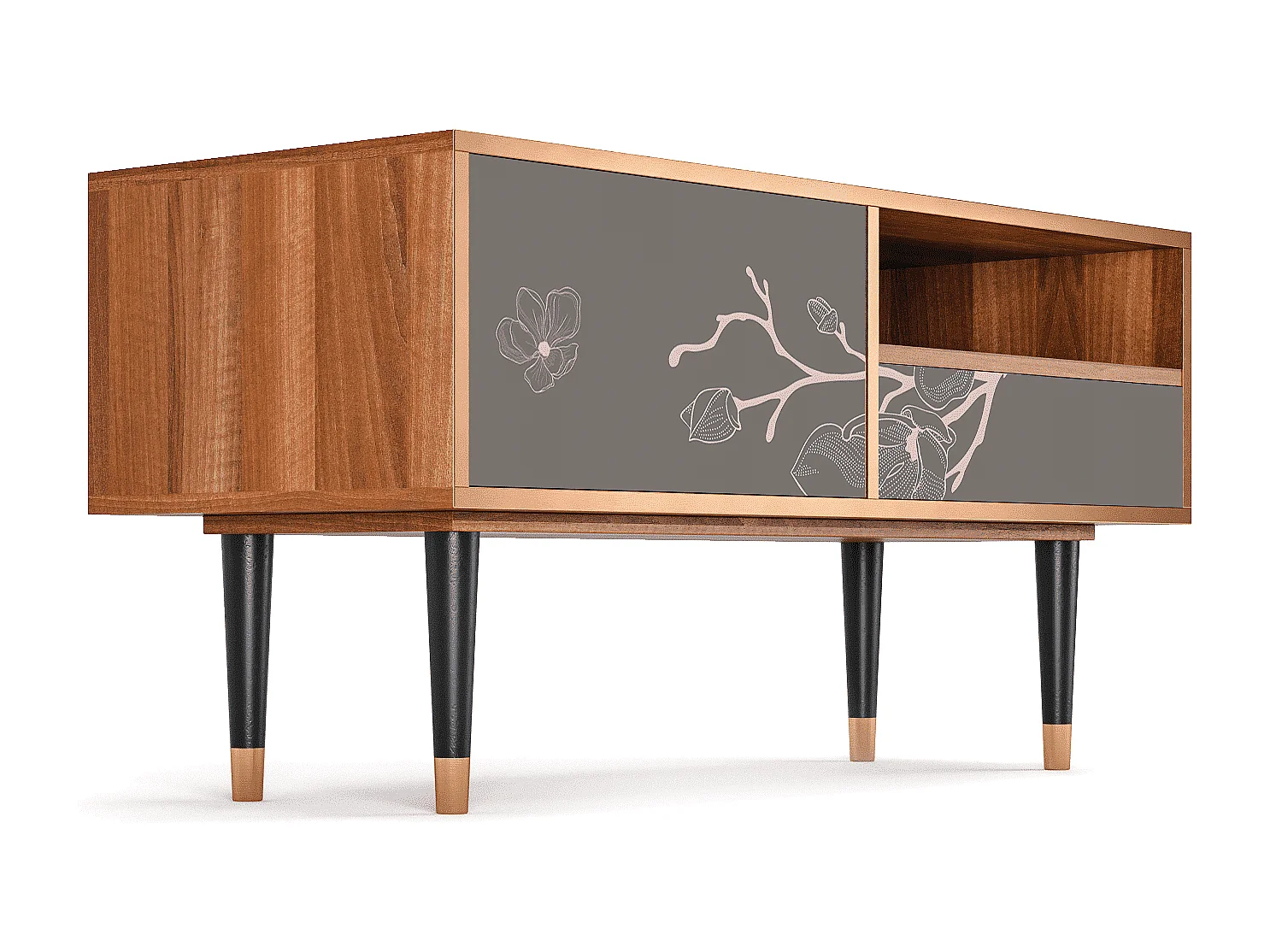 Meuble TV - 115х59х48 cm - T3 - Cherry Blossom, Noyer