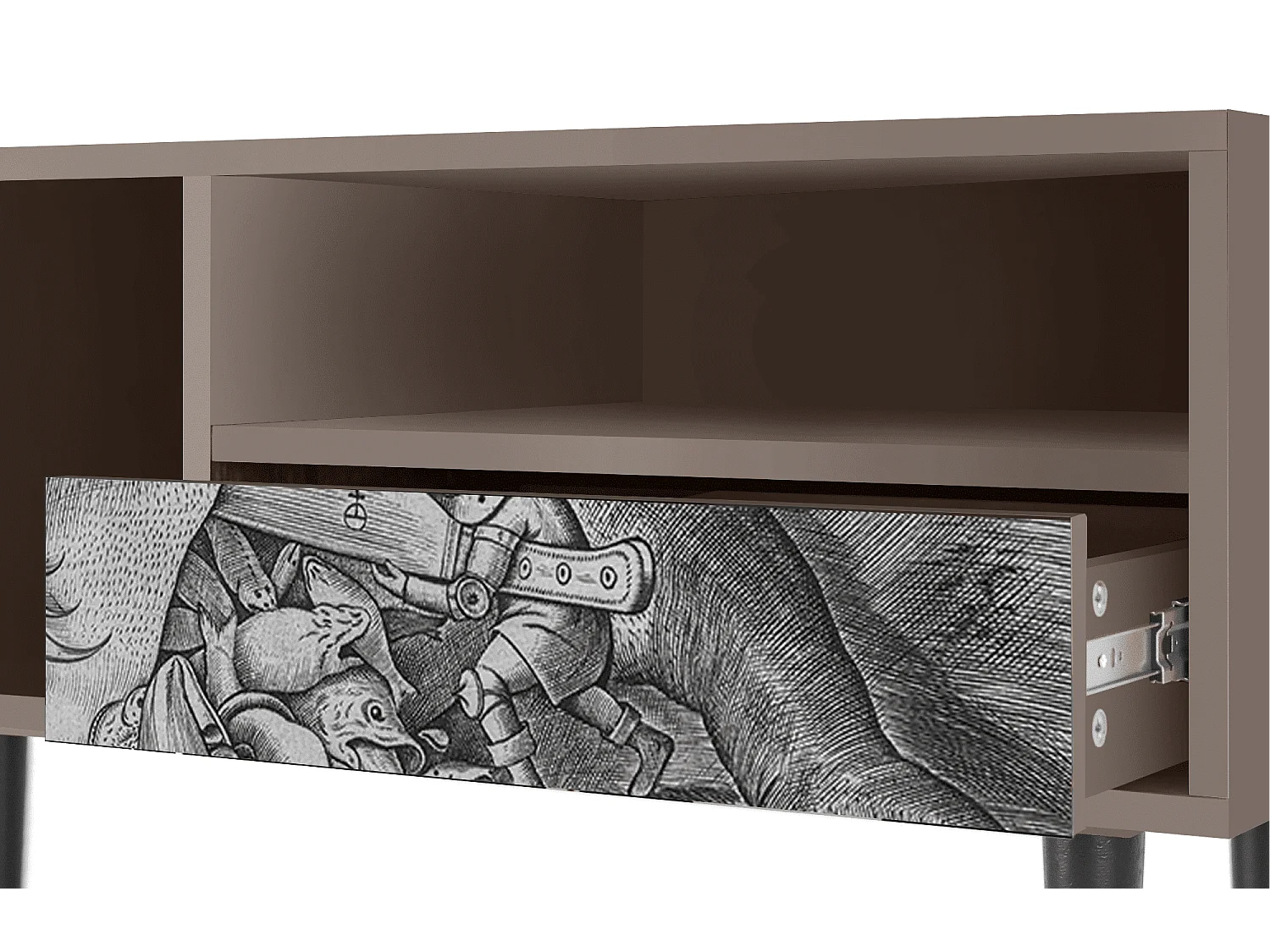 Mueble de TV - 115х59х48 cm - T3 - Big Fish Eat Little, Latte