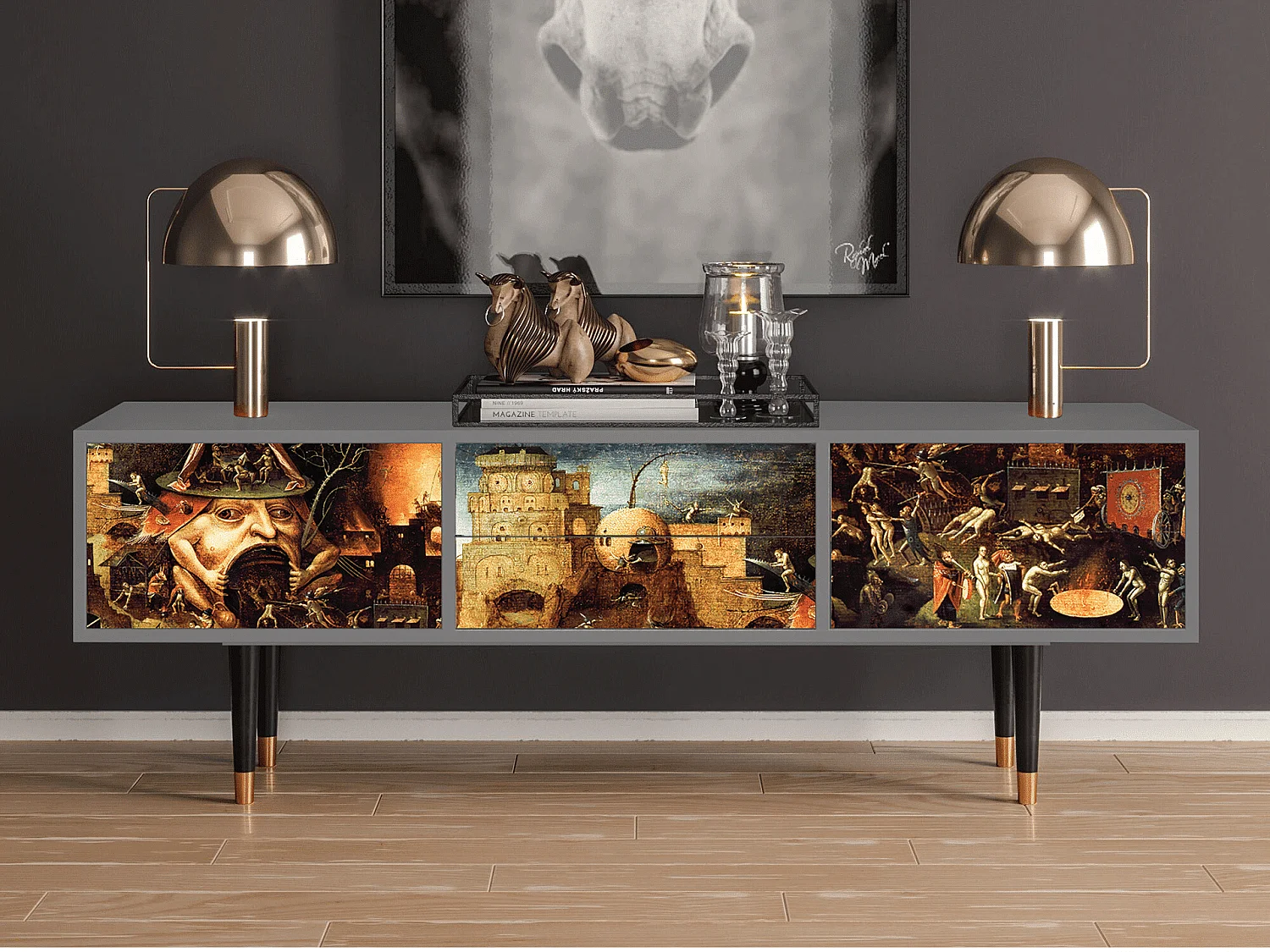 Meuble TV - 170х59х48 cm - T4 - Christ in Limbo, Gris