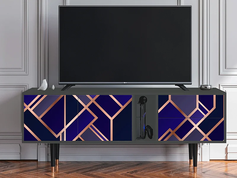 TV-meubel - 170х69х48 cm - T1 - Aquamarine Getsby, Antraciet