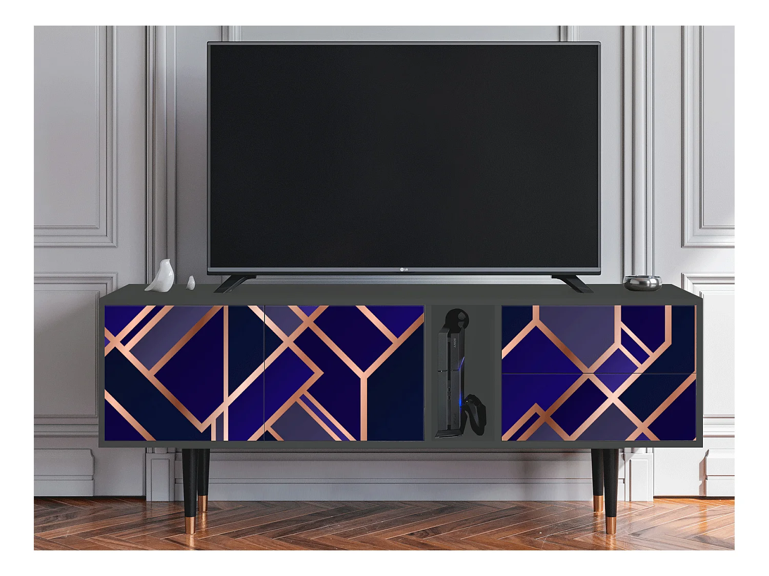 Mobile TV - 170х69х48 cm - T1 - Aquamarine Getsby, Antracite