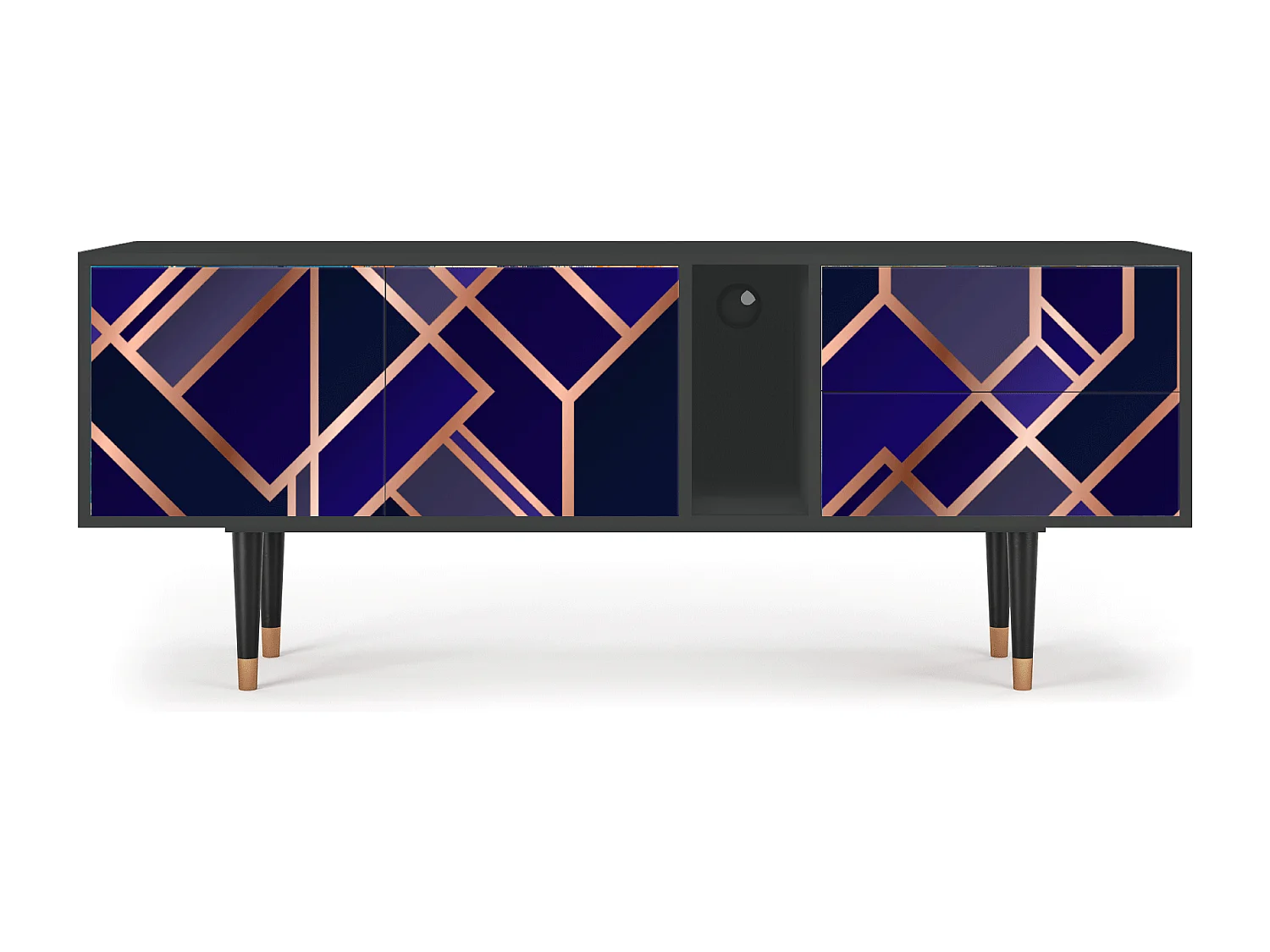 Mueble de TV - 170х69х48 cm - T1 - Aquamarine Getsby, Antracita