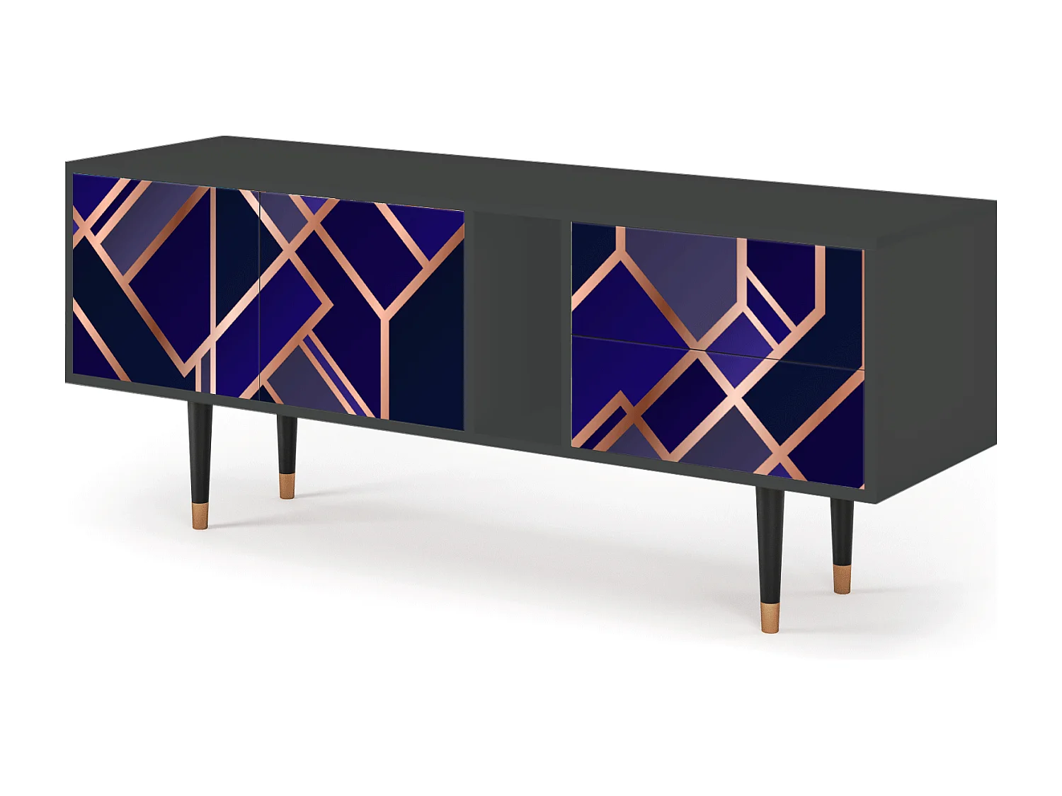 TV-meubel - 170х69х48 cm - T1 - Aquamarine Getsby, Antraciet