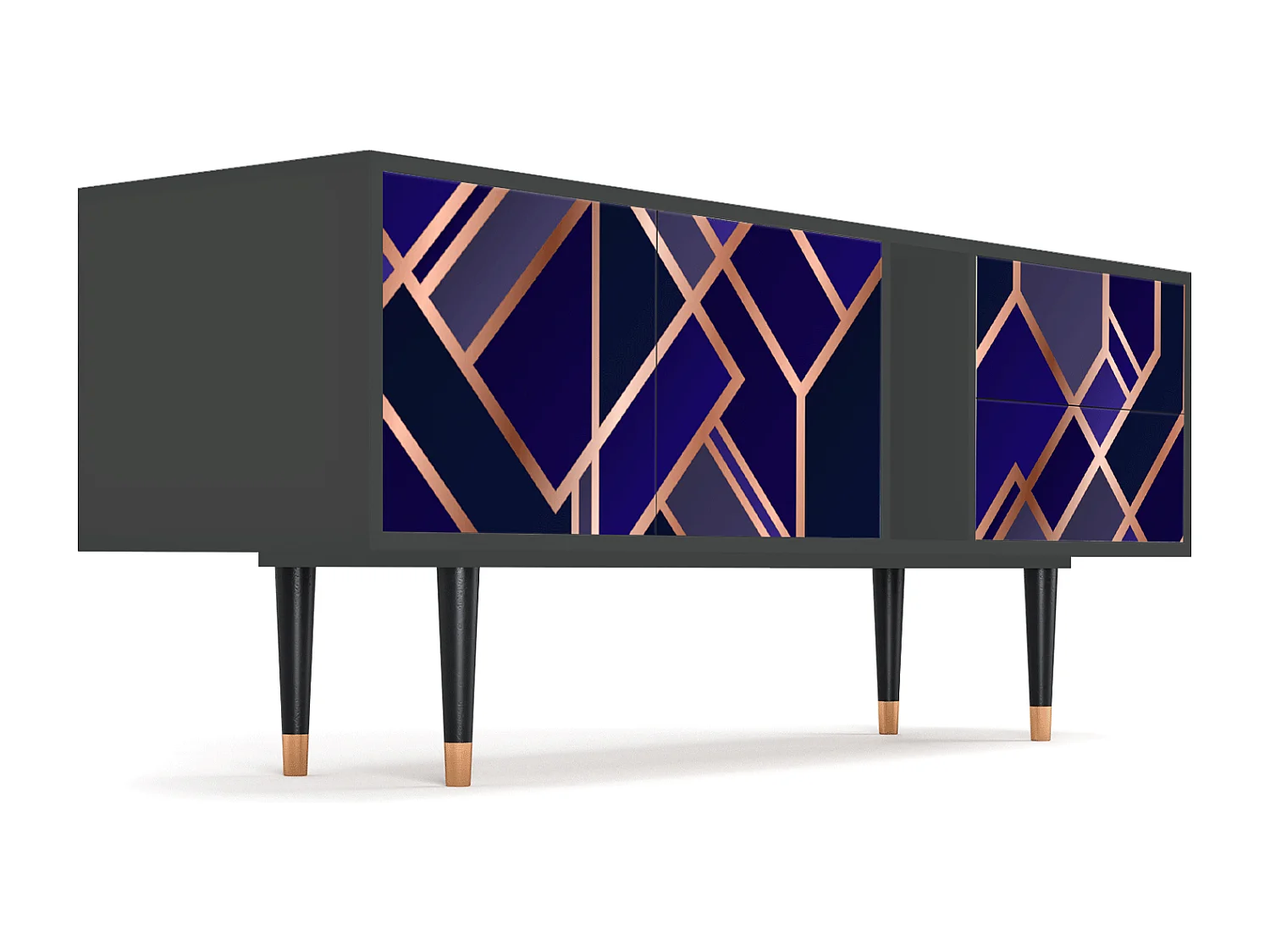 TV-meubel - 170х69х48 cm - T1 - Aquamarine Getsby, Antraciet