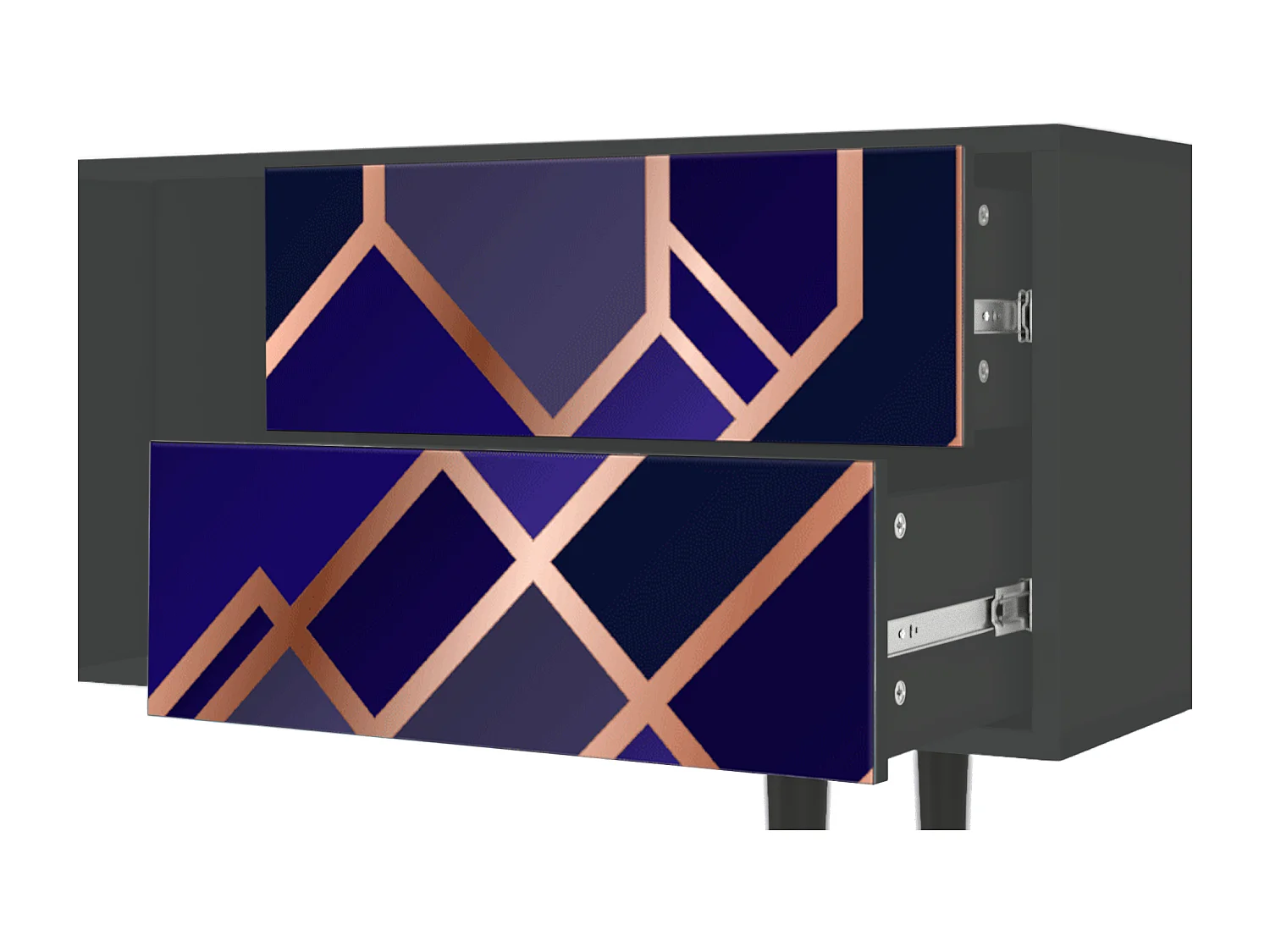 TV-meubel - 170х69х48 cm - T1 - Aquamarine Getsby, Antraciet