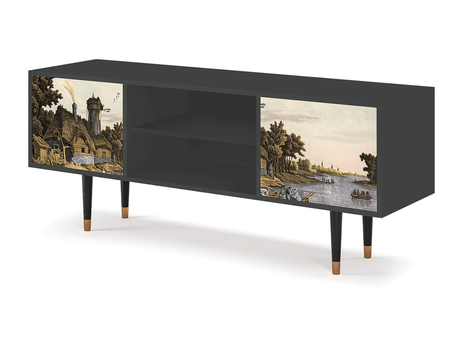 TV-meubel - 170х69х48 cm - T2 - Mill along a River, Antraciet