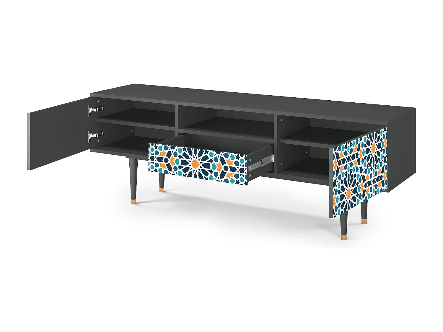 Meuble TV - 170х59х41 cm - T6 - Kaleidoscope, Anthracite