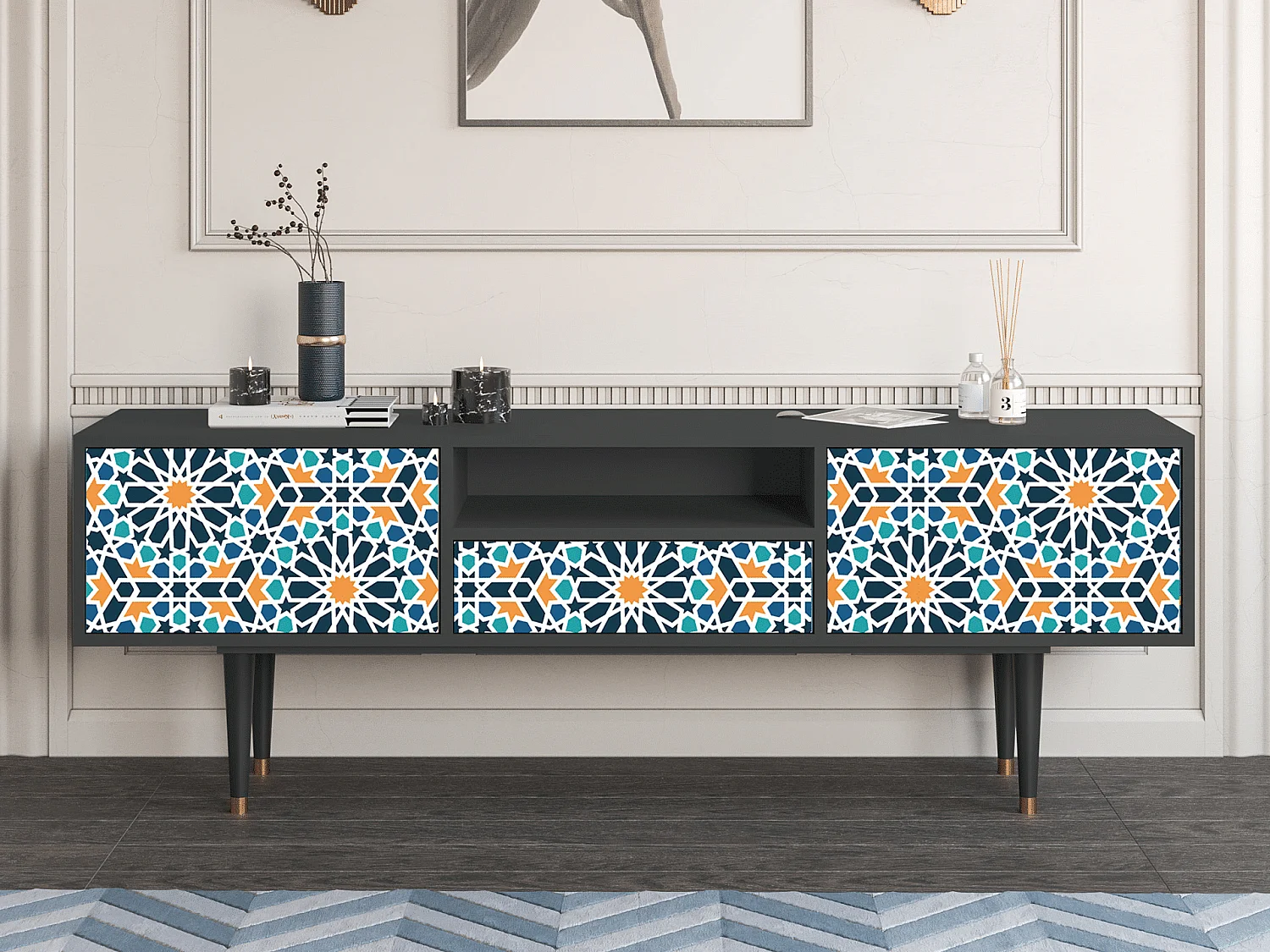 TV-Möbel - 170х59х41 cm - T6 - Kaleidoscope, Anthrazit