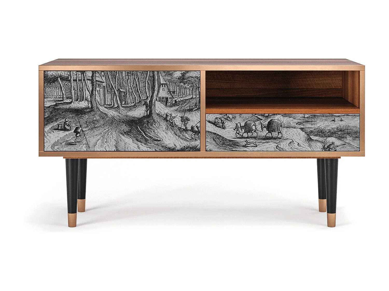 TV-Möbel - 115х59х48 cm - T3 - Rusticorum, Walnuss