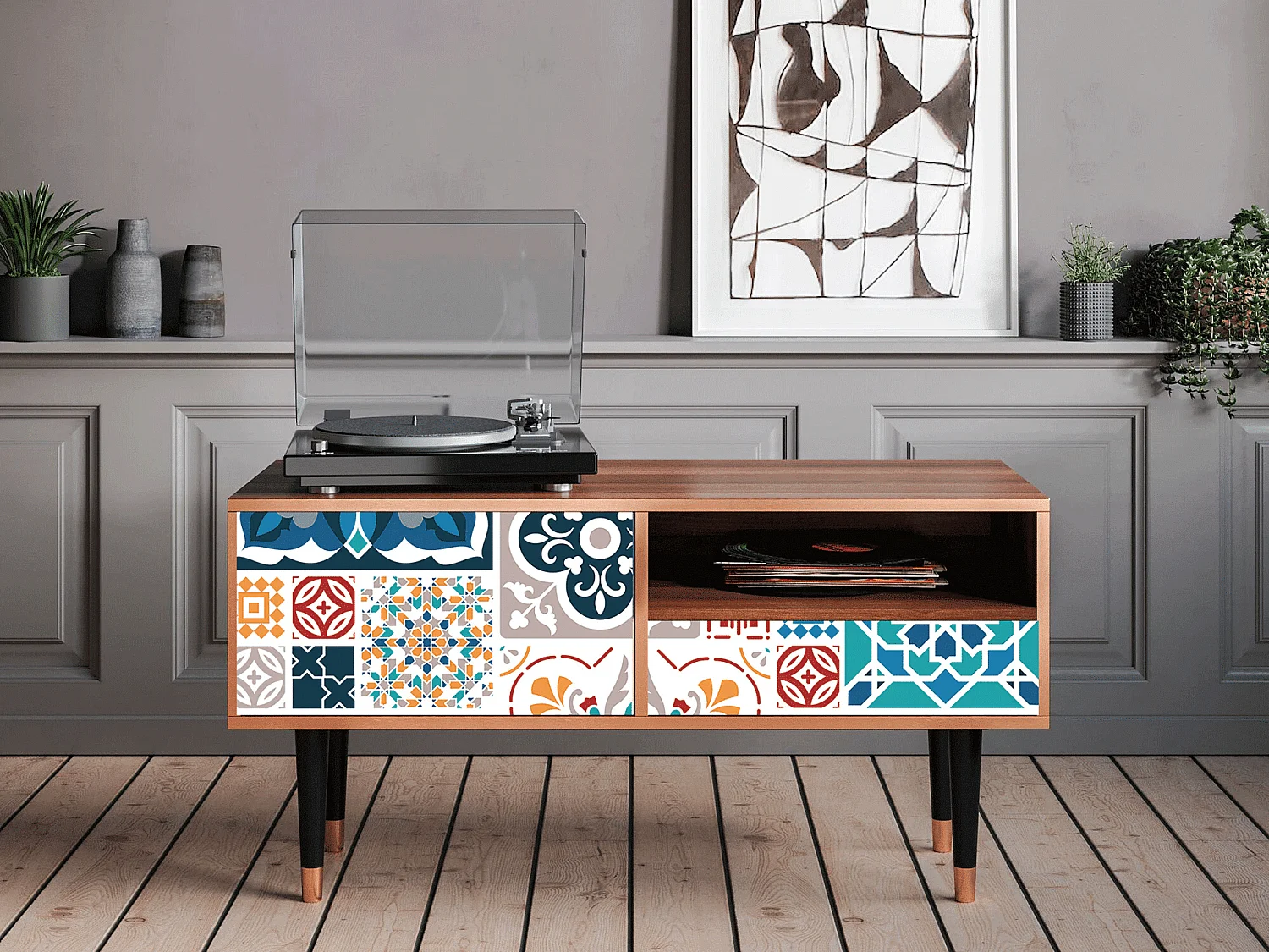 TV-Möbel - 115х59х48 cm - T3 - Moroccan Market, Walnuss