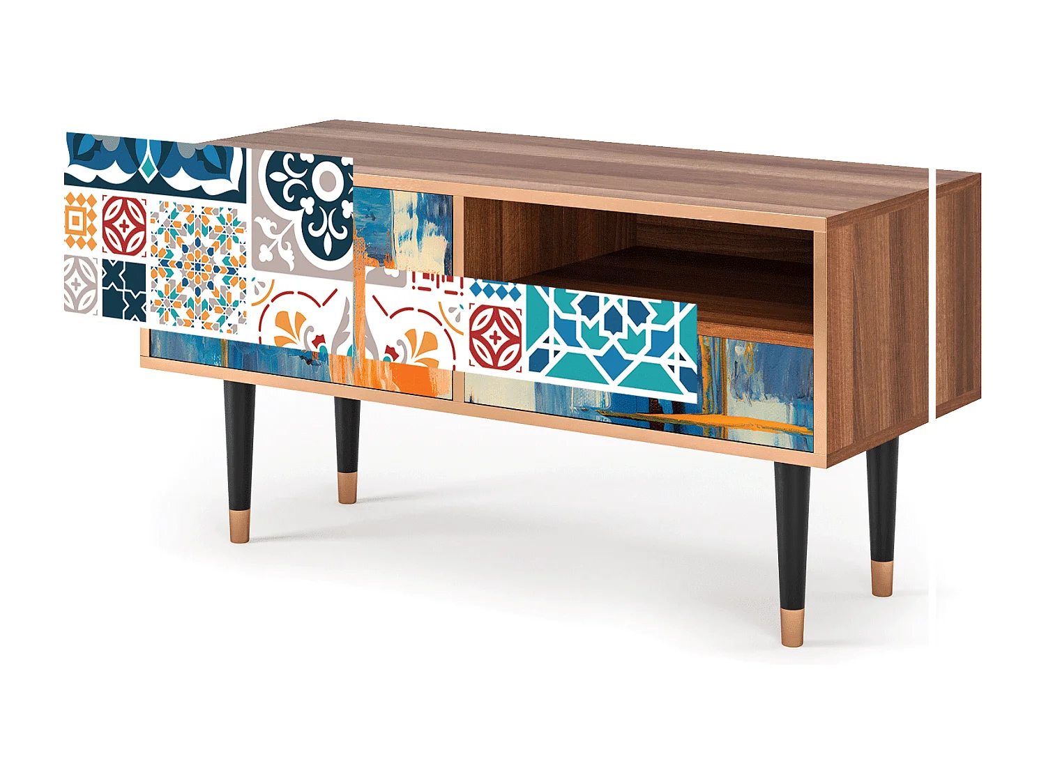 Mueble de TV - 115х59х48 cm - T3 - Moroccan Market, Nogal