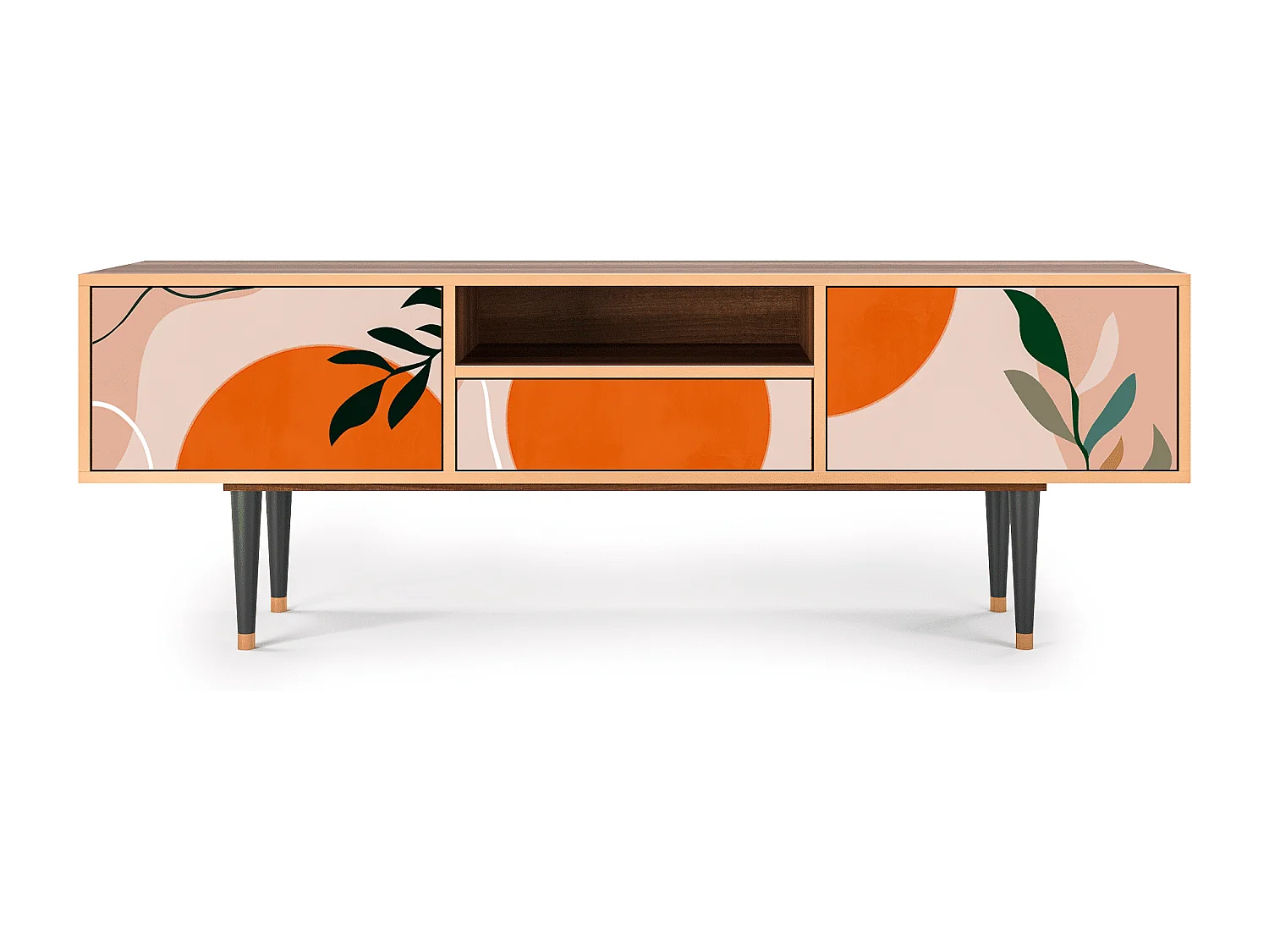 Meuble TV - 170х59х41 cm - T6 - Artwork, Noyer