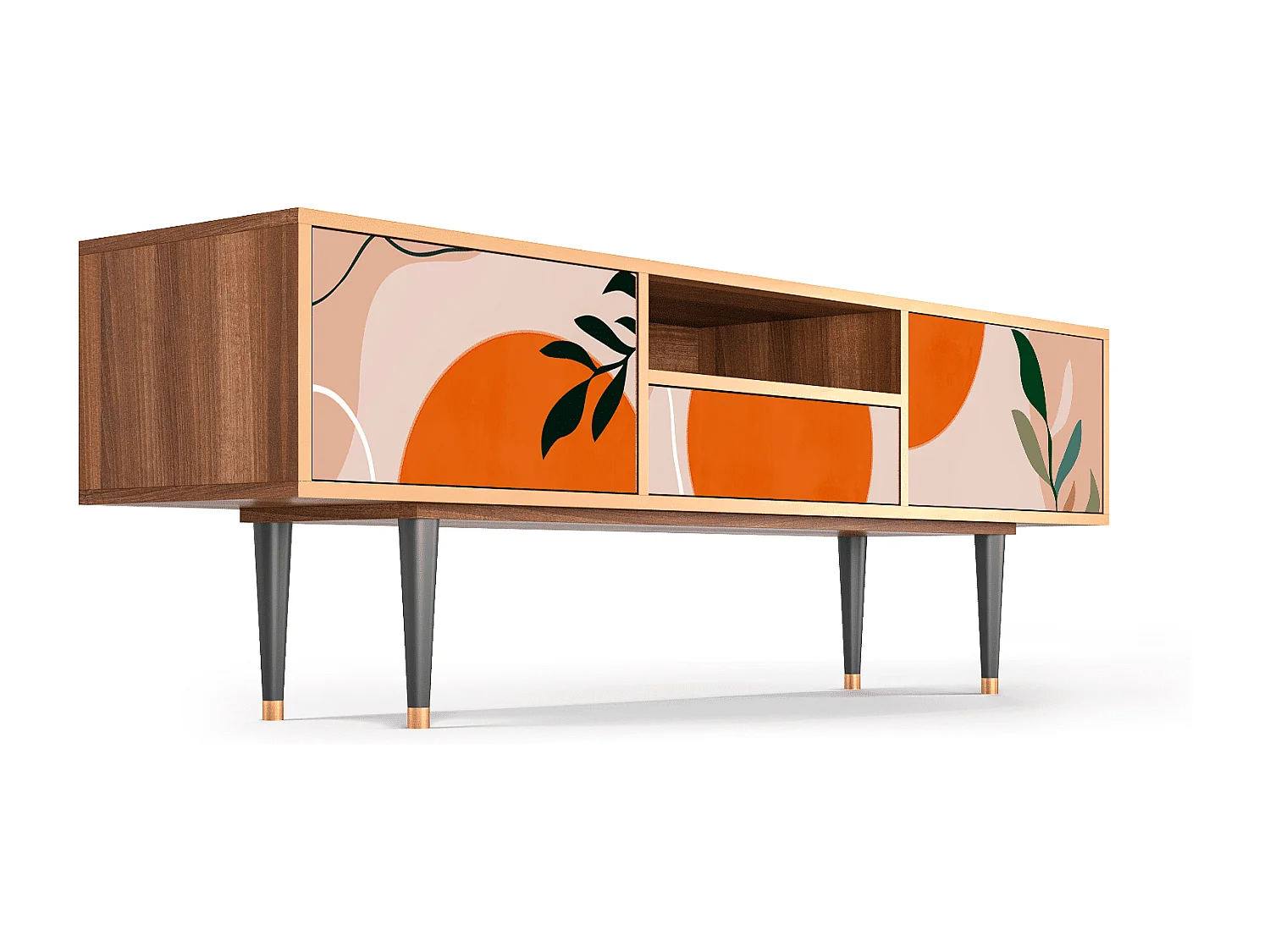 Meuble TV - 170х59х41 cm - T6 - Artwork, Noyer