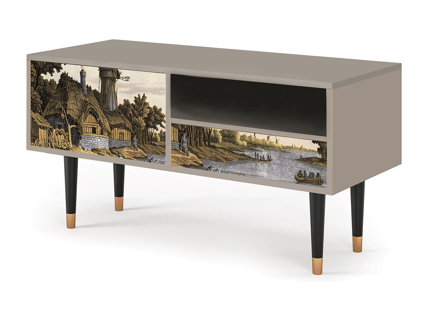 Mobile TV - 115х59х48 cm - T3 - Mill along a River, Sabbia