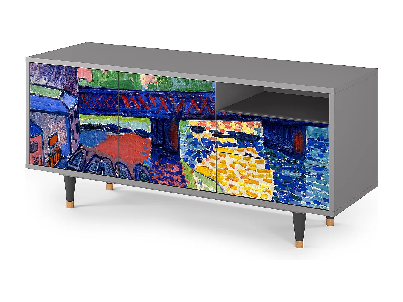 TV-Möbel - 125х56х41 cm - T7 - Charing Cross Bridge, Grau