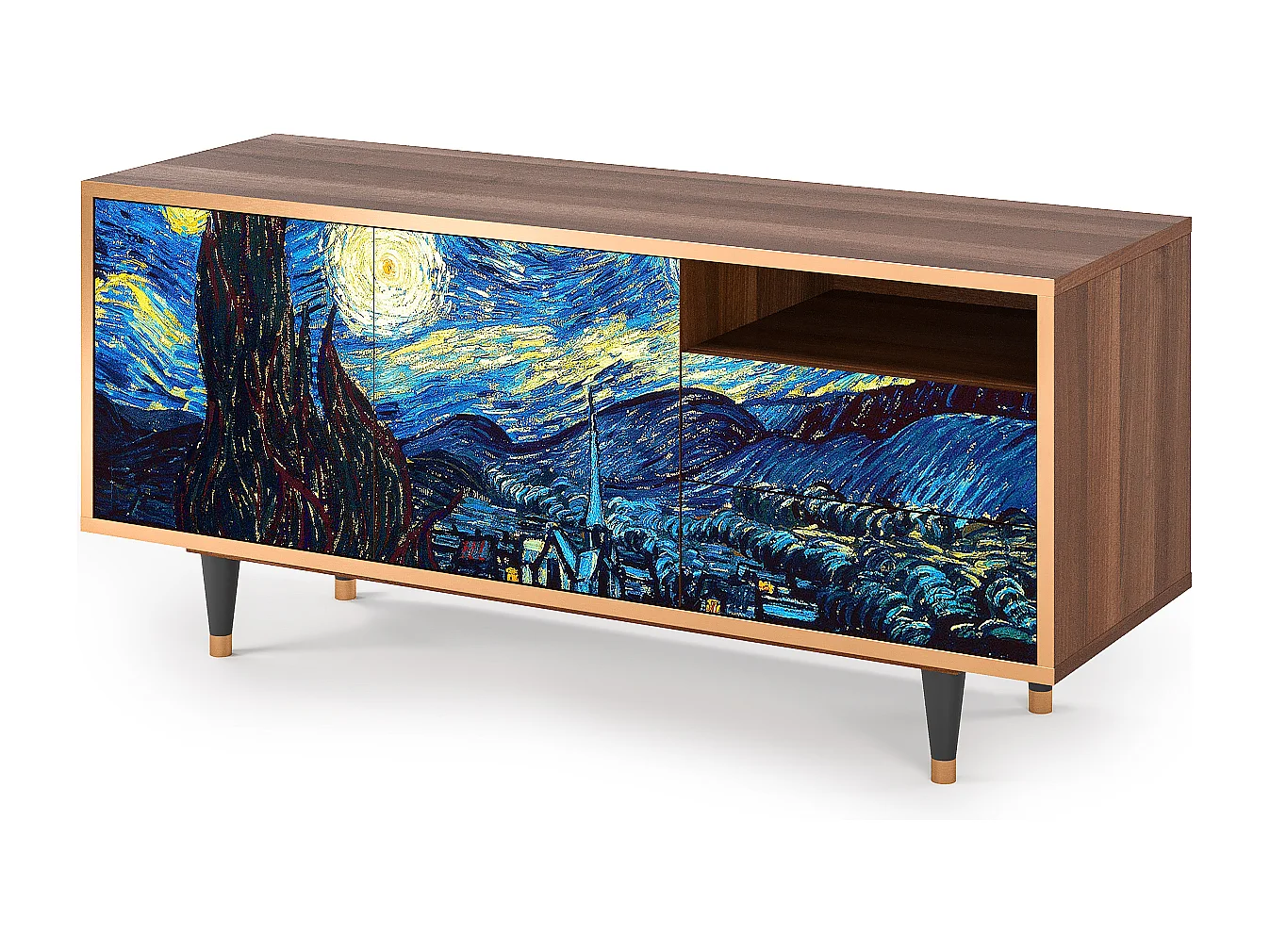 TV-meubel - 125х56х41 cm - T7 - The Starry Night  , Walnoot