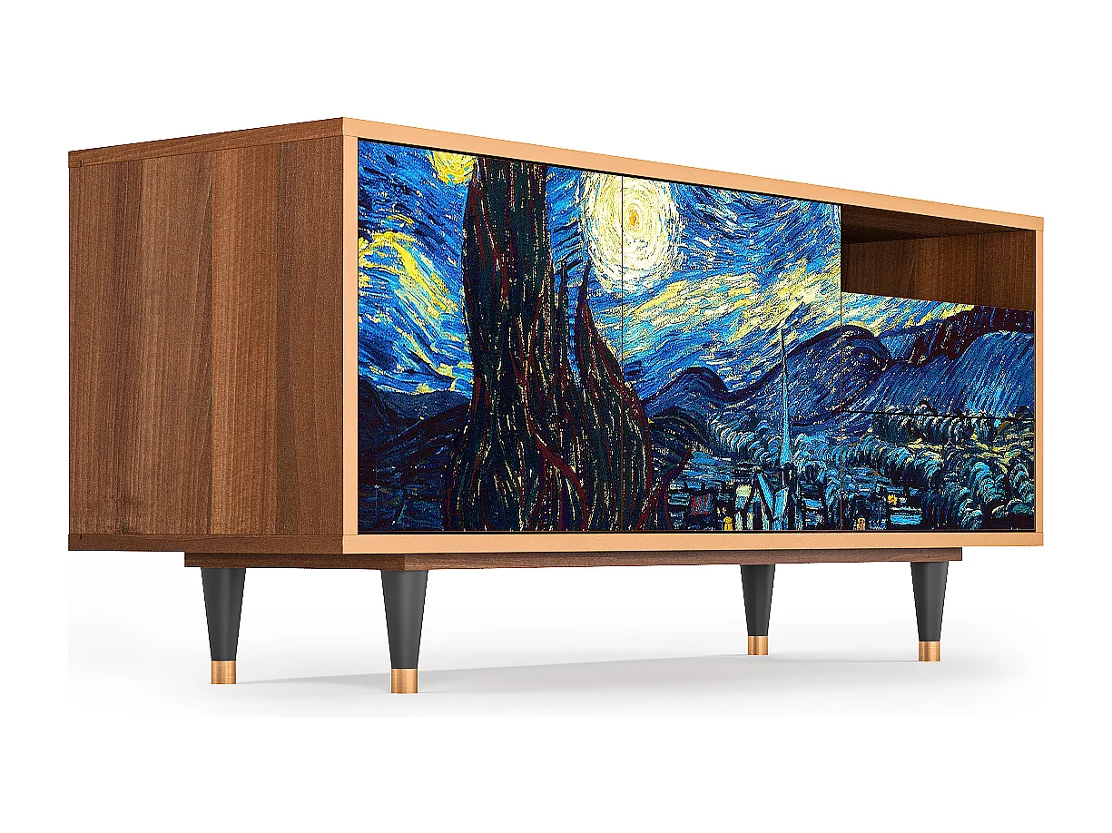 TV-meubel - 125х56х41 cm - T7 - The Starry Night  , Walnoot