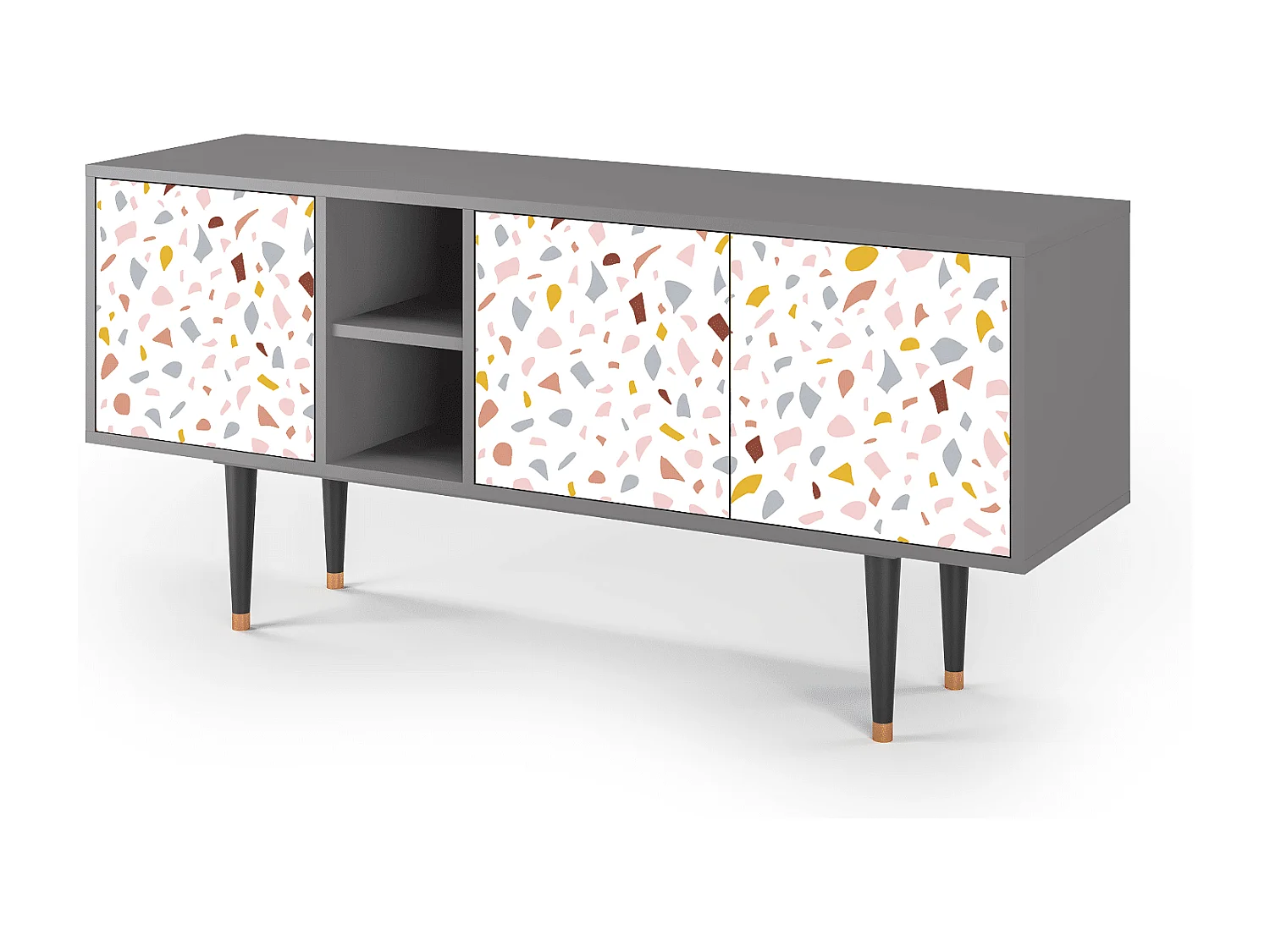 Meuble TV - 150х69х41 cm - T5 - Marmelade Cheese, Gris