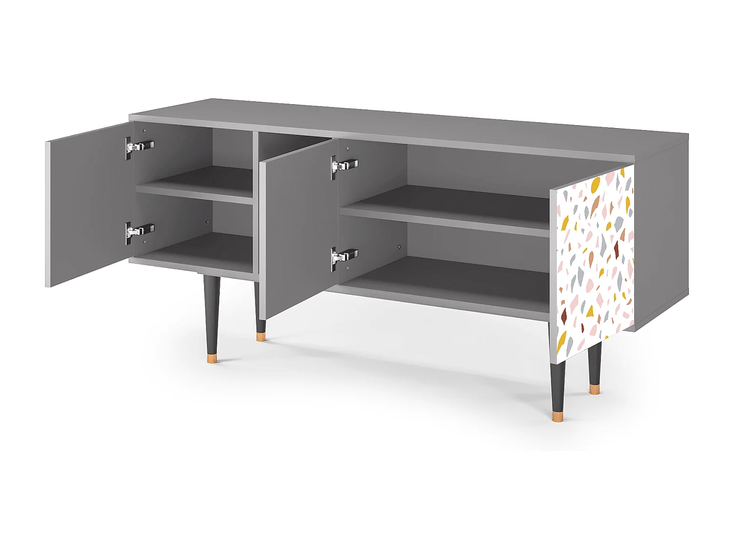 Meuble TV - 150х69х41 cm - T5 - Marmelade Cheese, Gris