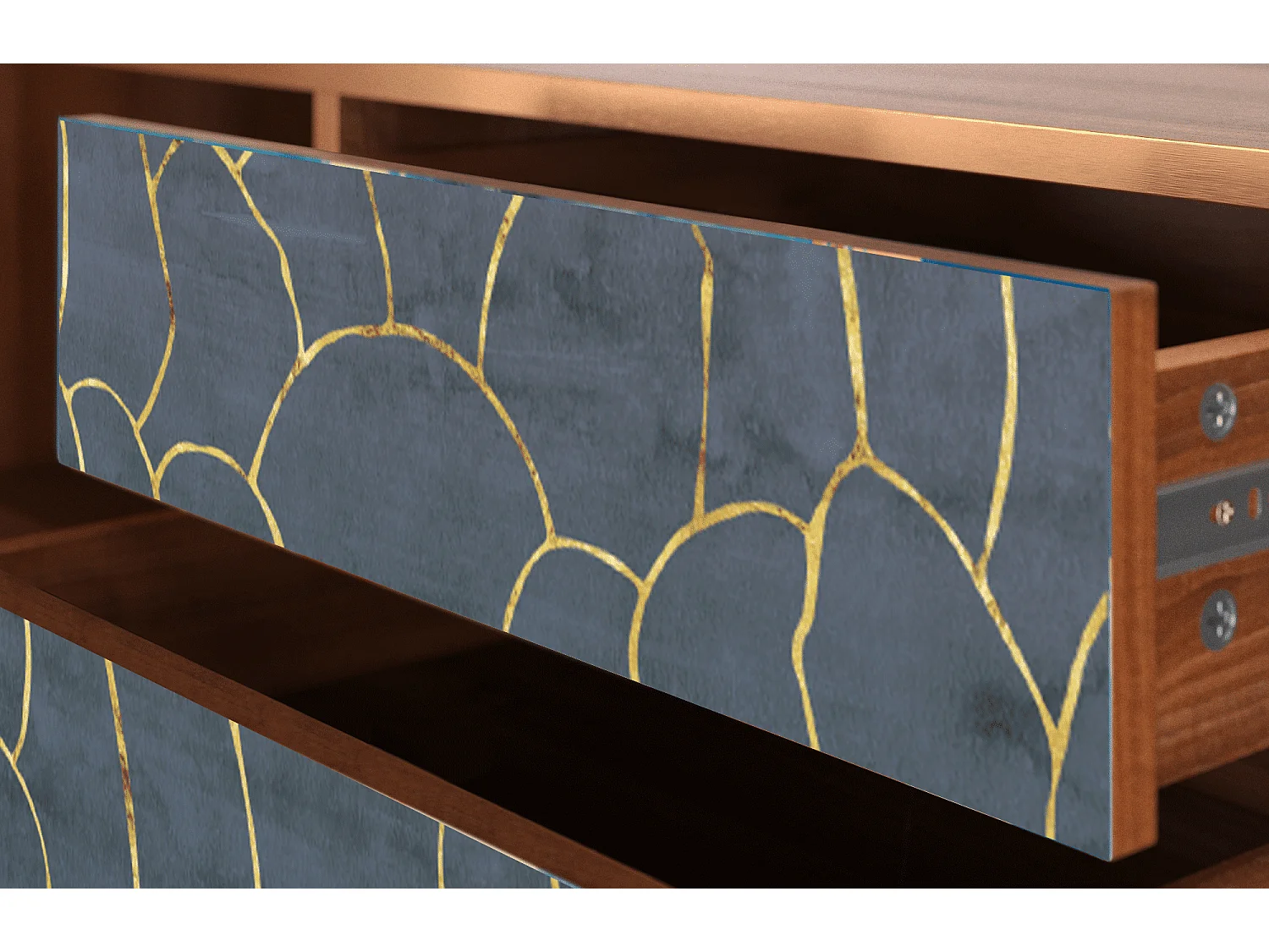 Mobile TV - 170х59х48 cm - T4 - Blue Lagoon, Noce