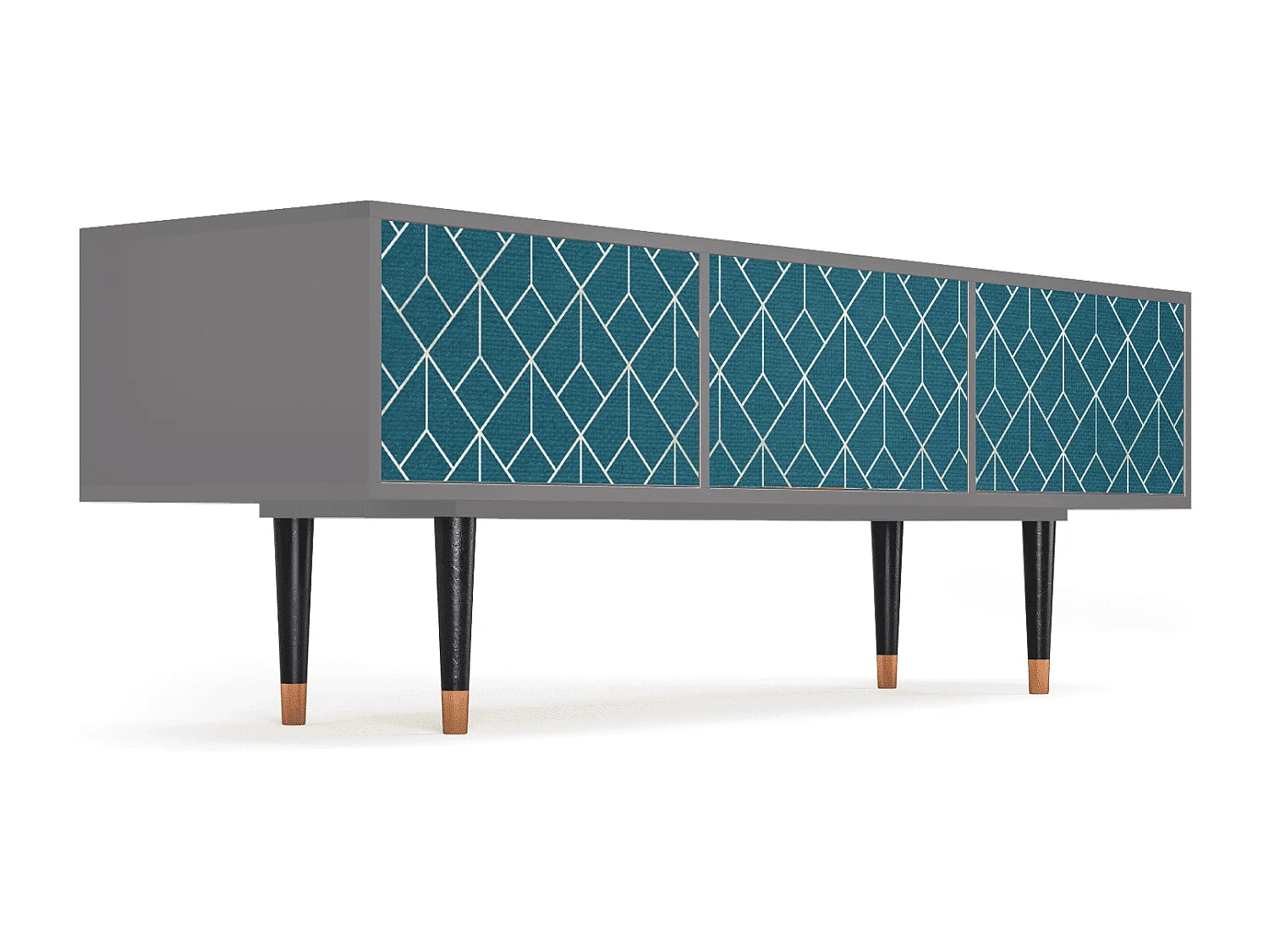 Mueble de TV - 170х59х48 cm - T4 - Turquoise Geometry, Gris