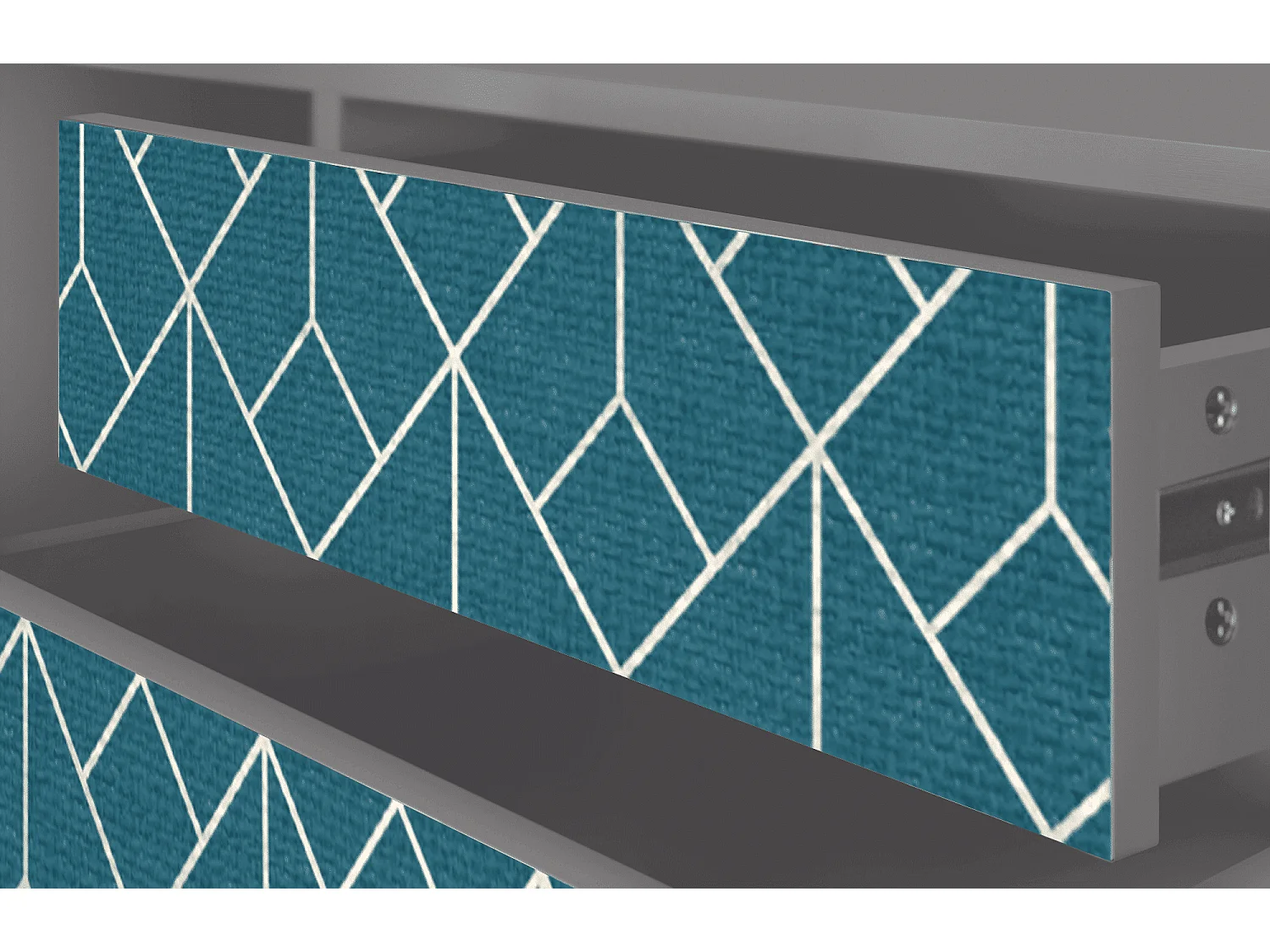 Mueble de TV - 170х59х48 cm - T4 - Turquoise Geometry, Gris