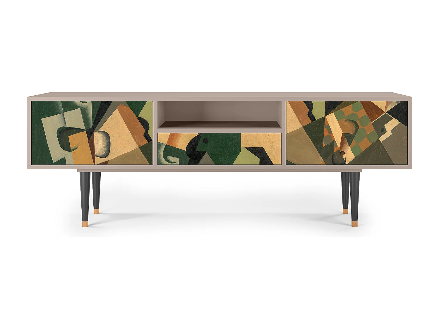 Mobile TV - 170х59х41 cm - T6 - Glass and Checkerboard, Latte