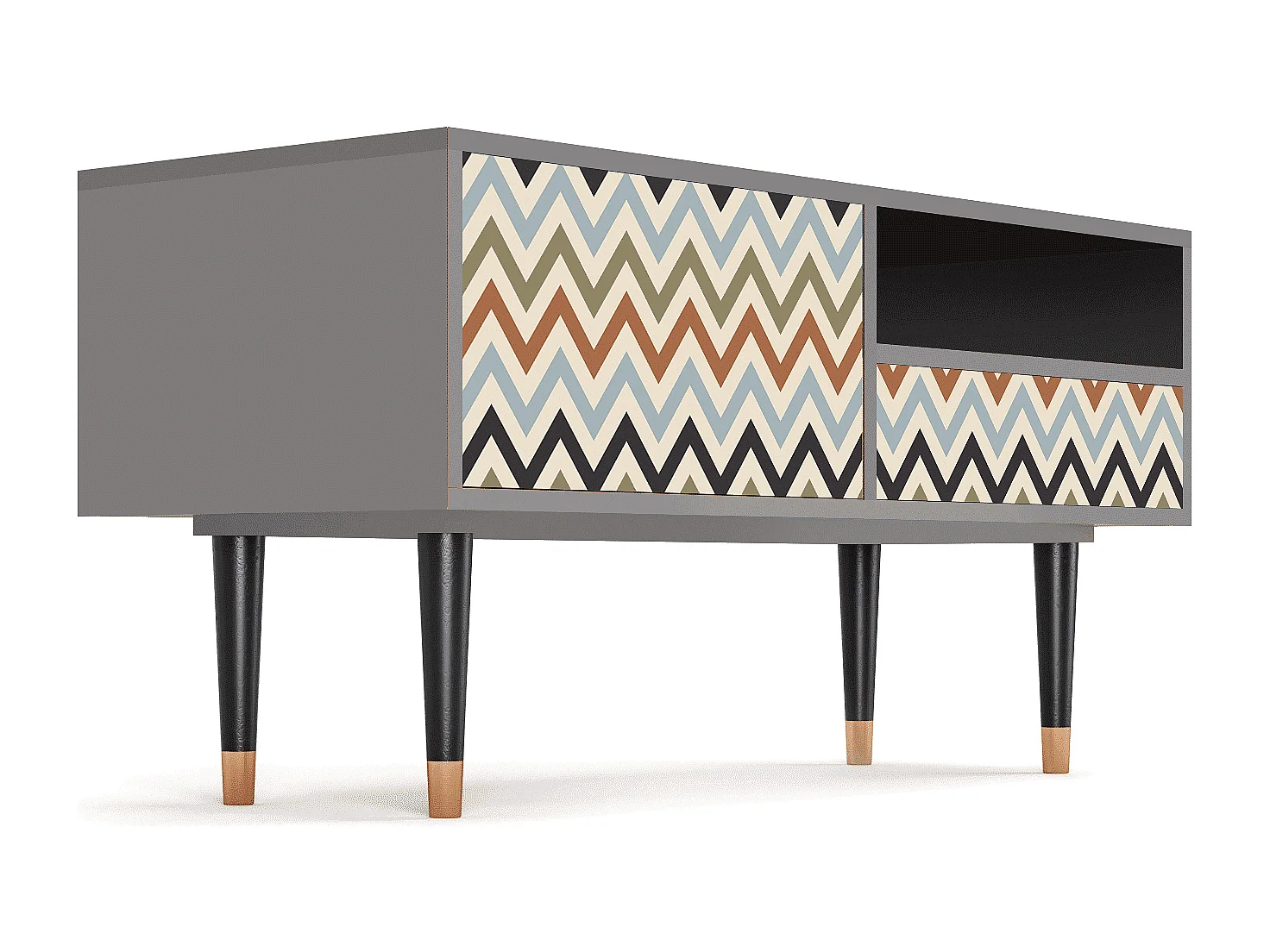 TV-Möbel - 115х59х48 cm - T3 - Bright Ripple, Grau