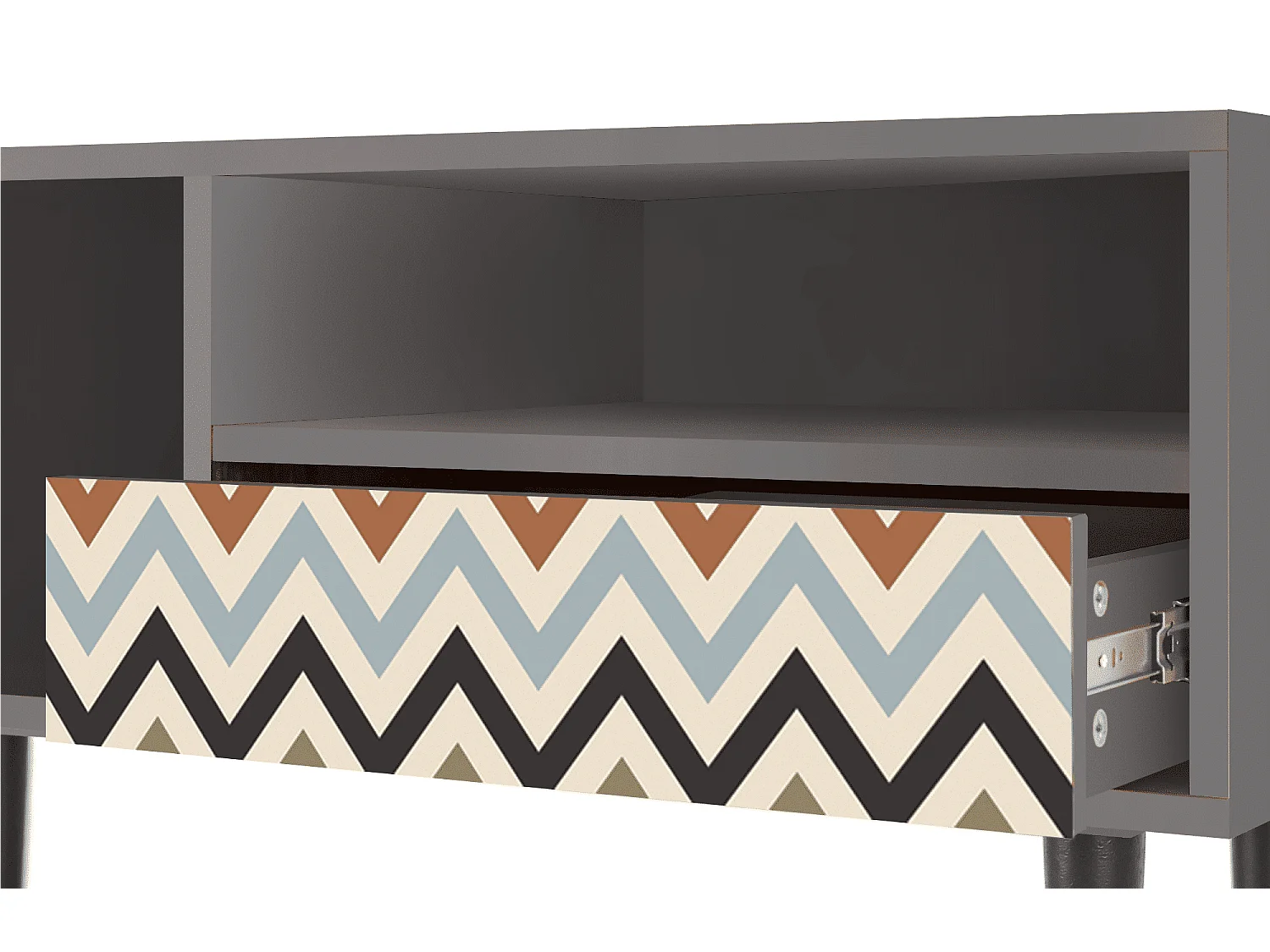 TV-Möbel - 115х59х48 cm - T3 - Bright Ripple, Grau